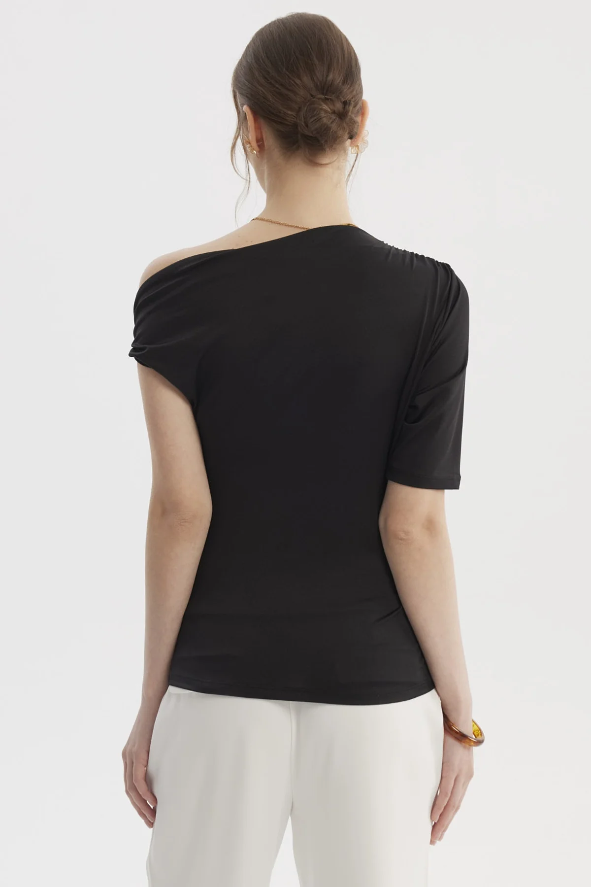 Polera Mujer Asimétrico Negro - Image 3