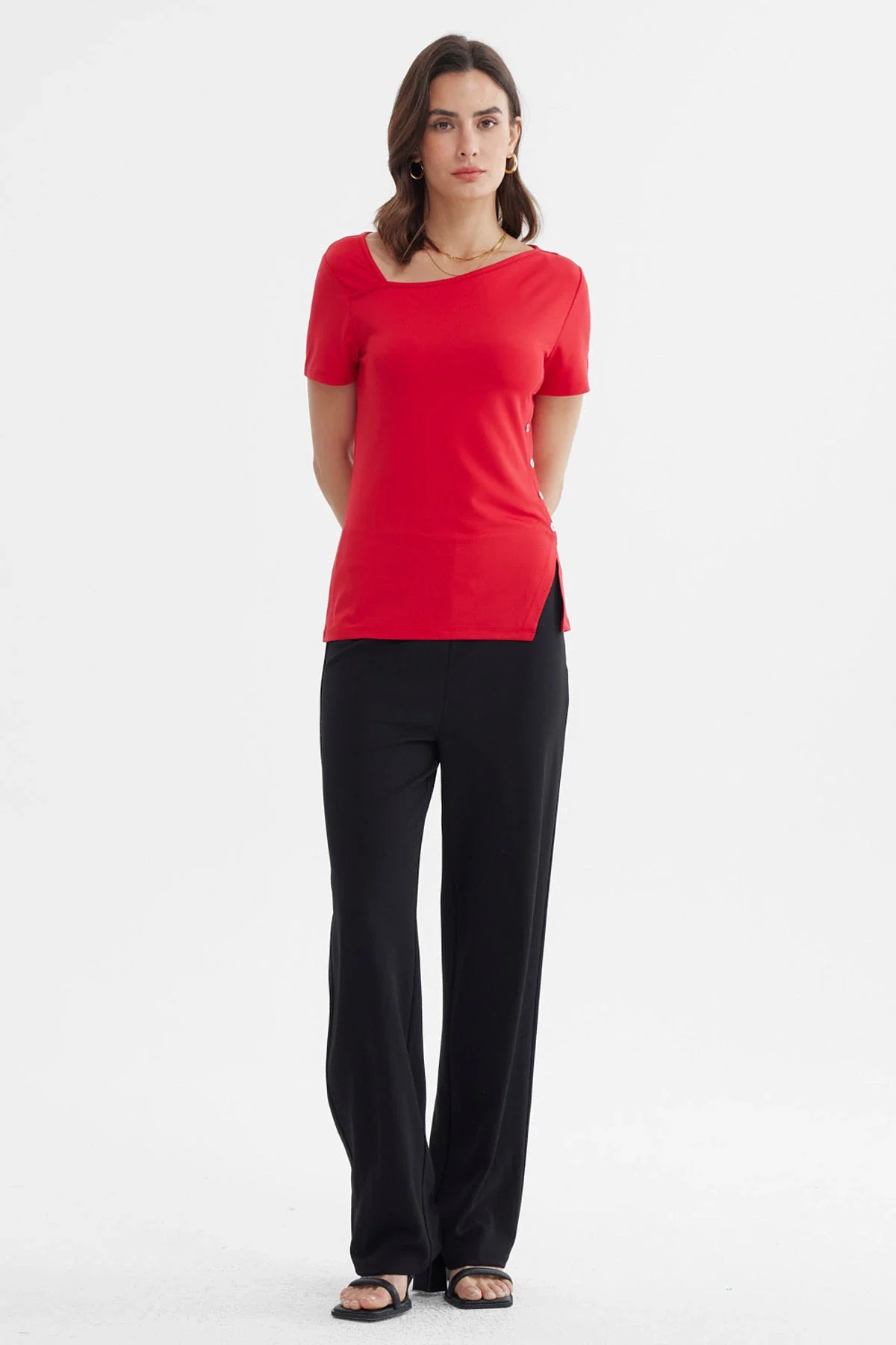 Polera Mujer Asimétrico Rojo - Image 4