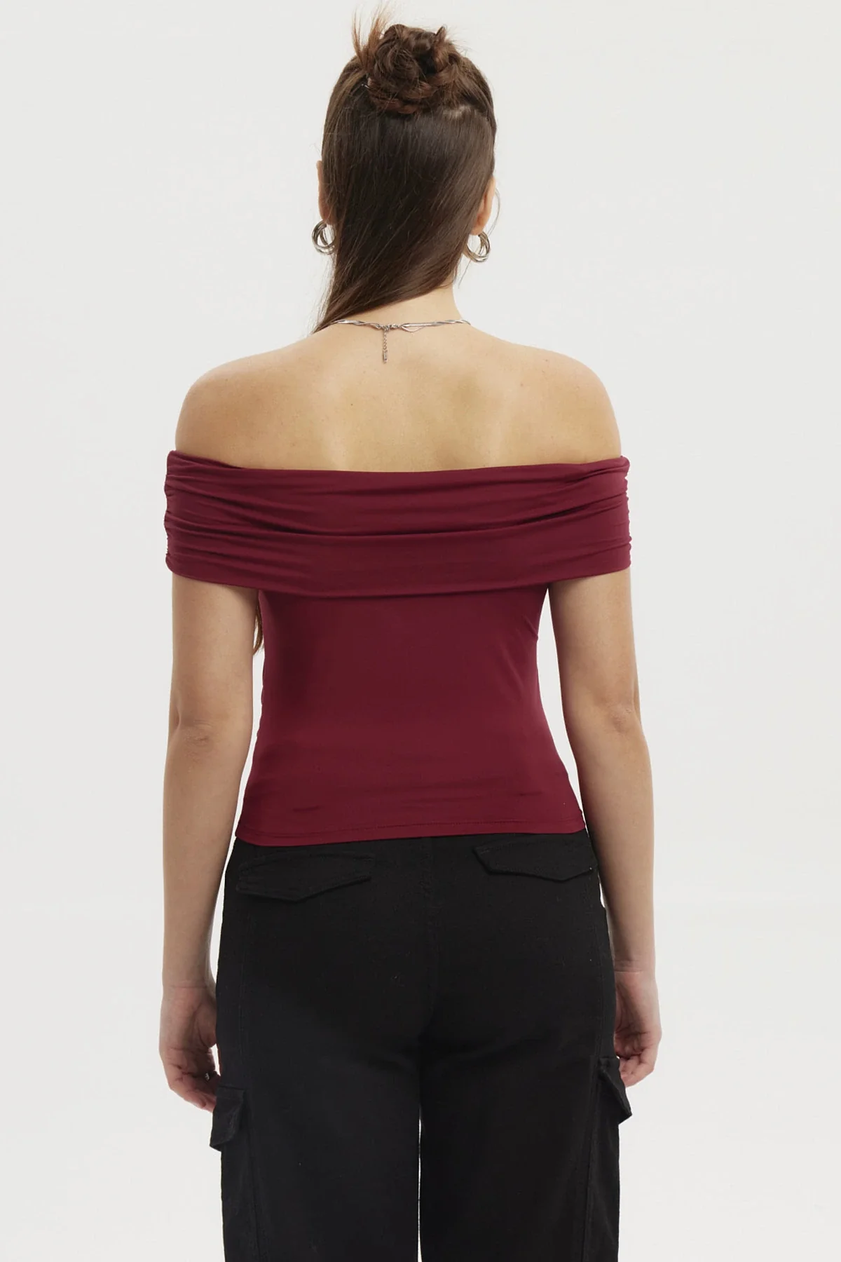 Polera Mujer Bardot Basta Redondeada Rojo - Image 3