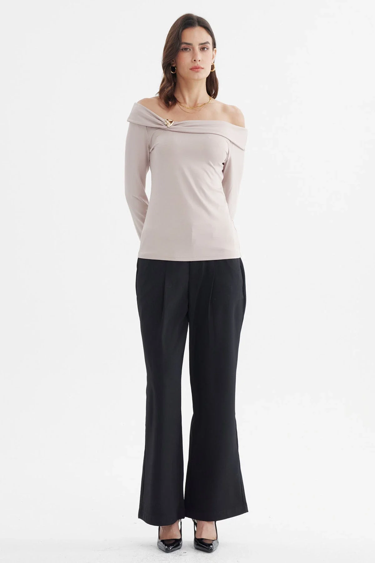 Polera Mujer Bardot Beige - Image 4