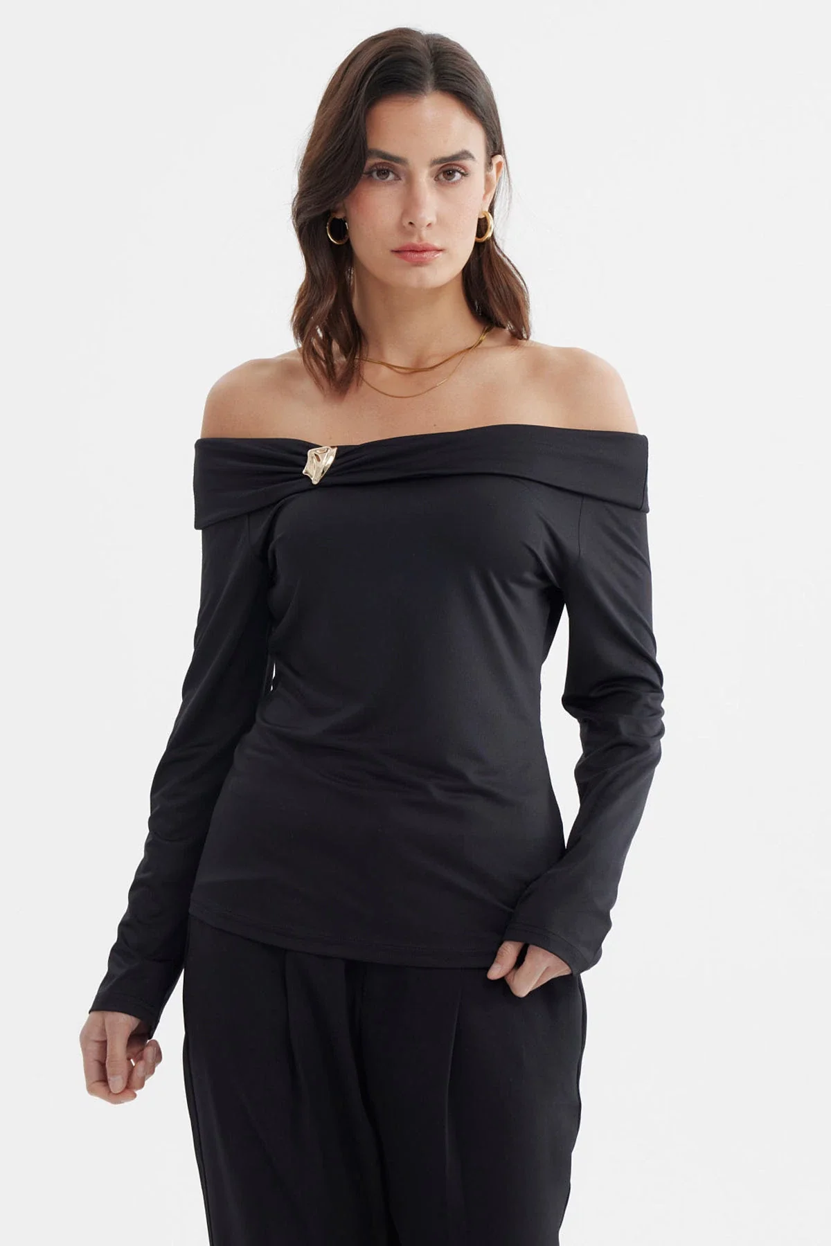 Polera Mujer Bardot Negro