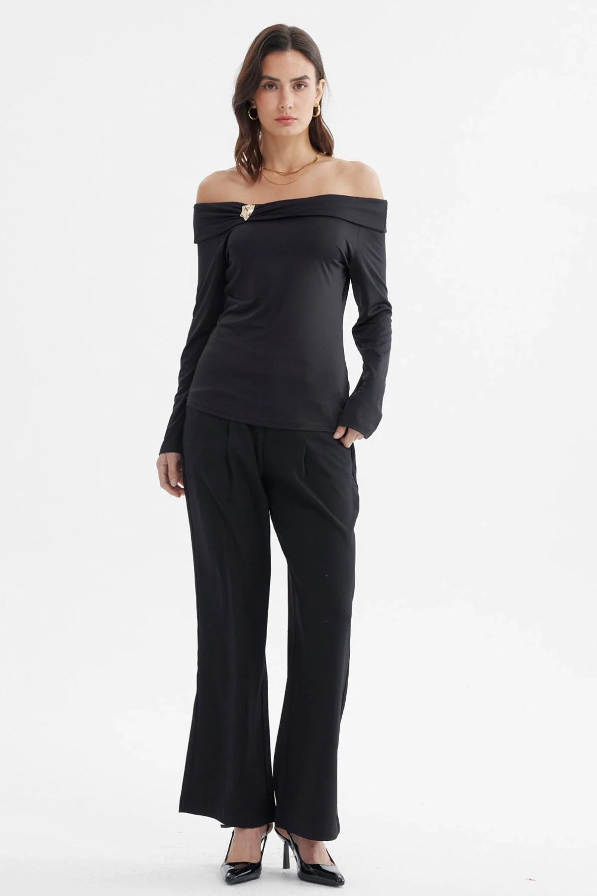 Polera Mujer Bardot Negro - Image 4