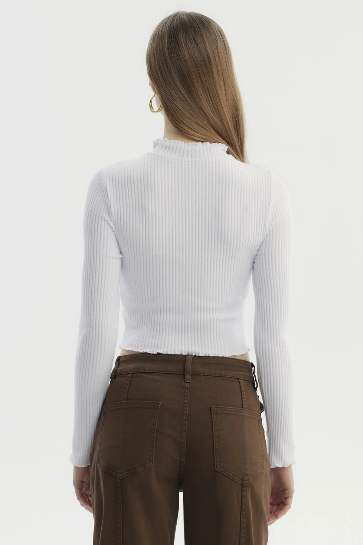 Polera Mujer Basic Ajustado Blanco - Image 3