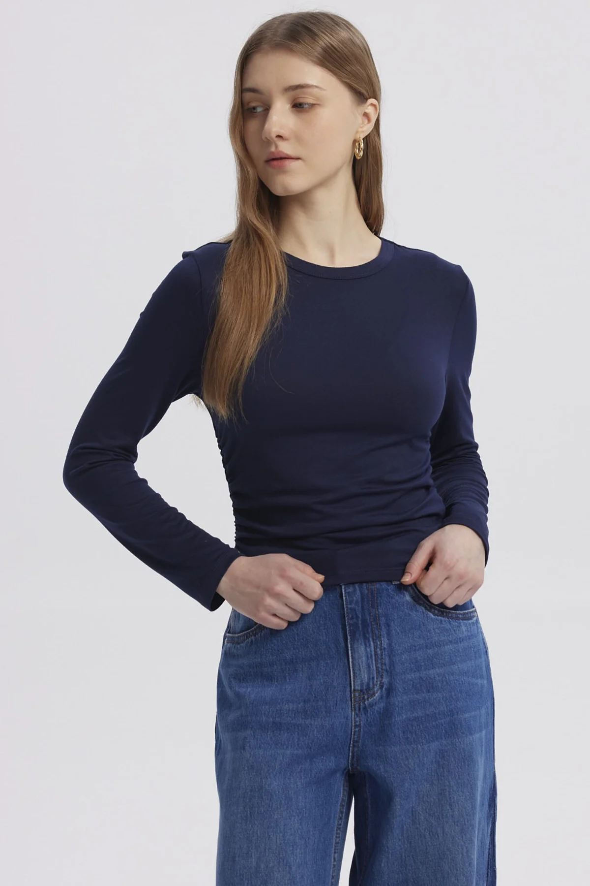 Polera Mujer Basic Azul Oscuro