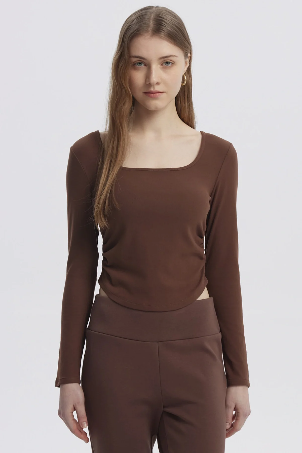 Polera Mujer Basic Café Oscuro