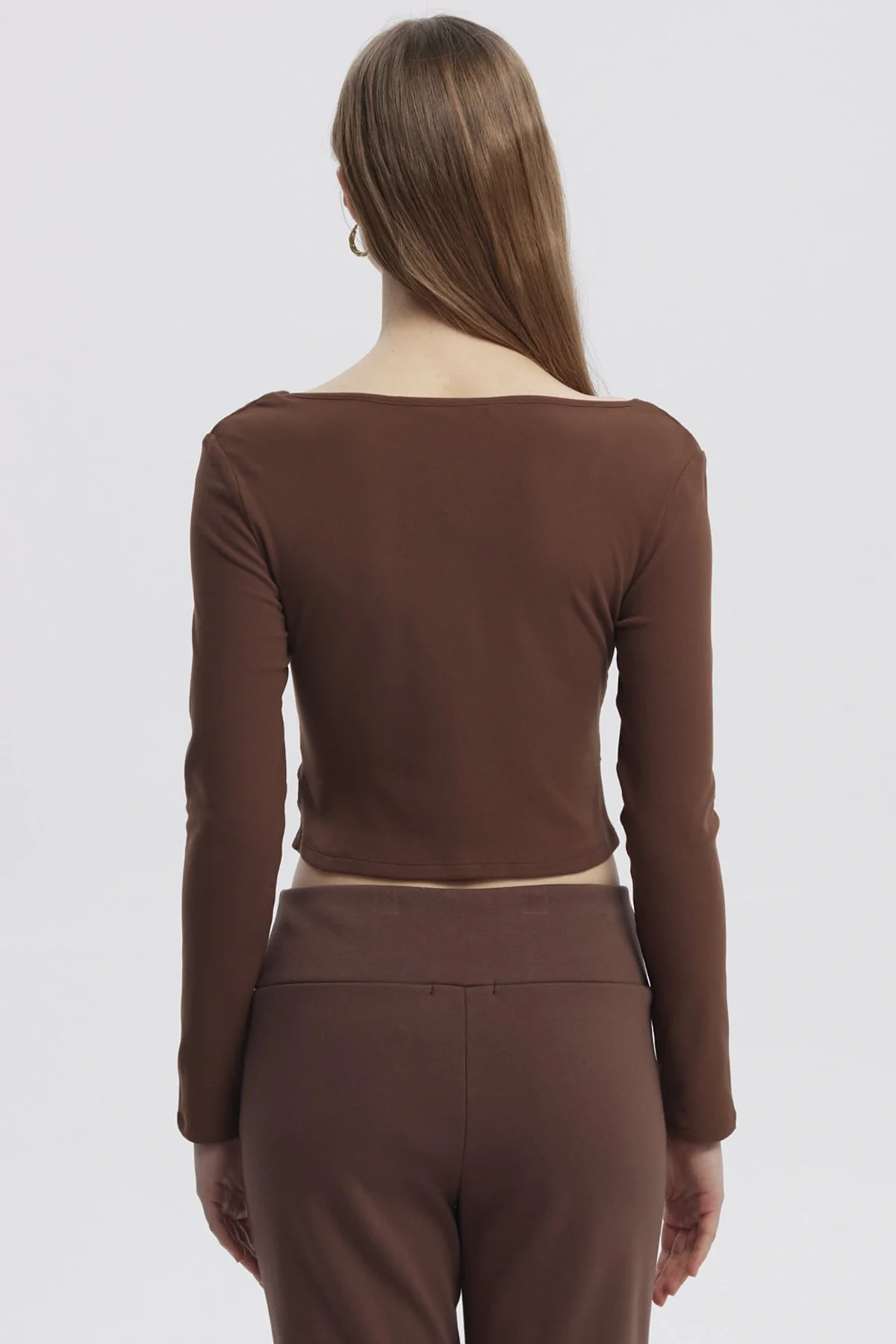 Polera Mujer Basic Café Oscuro - Image 3