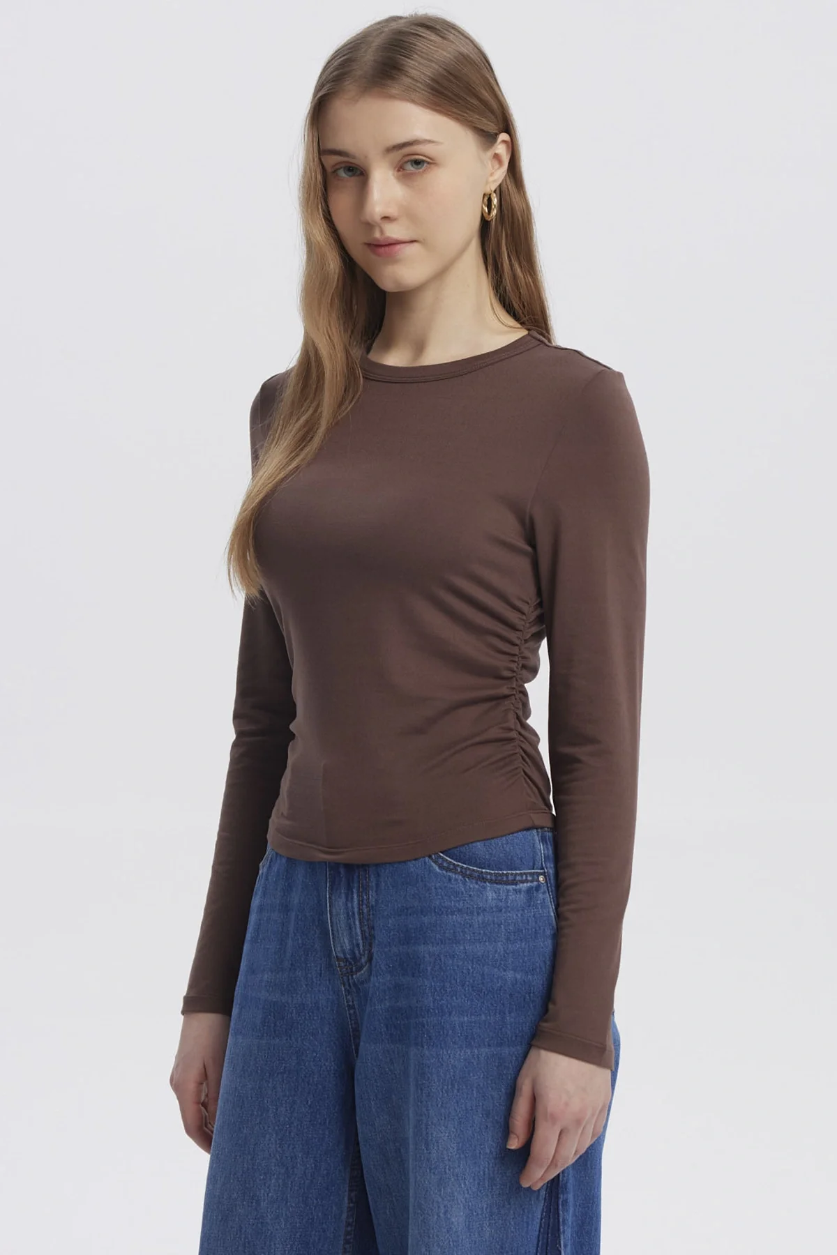 Polera Mujer Basic Café Oscuro - Image 2