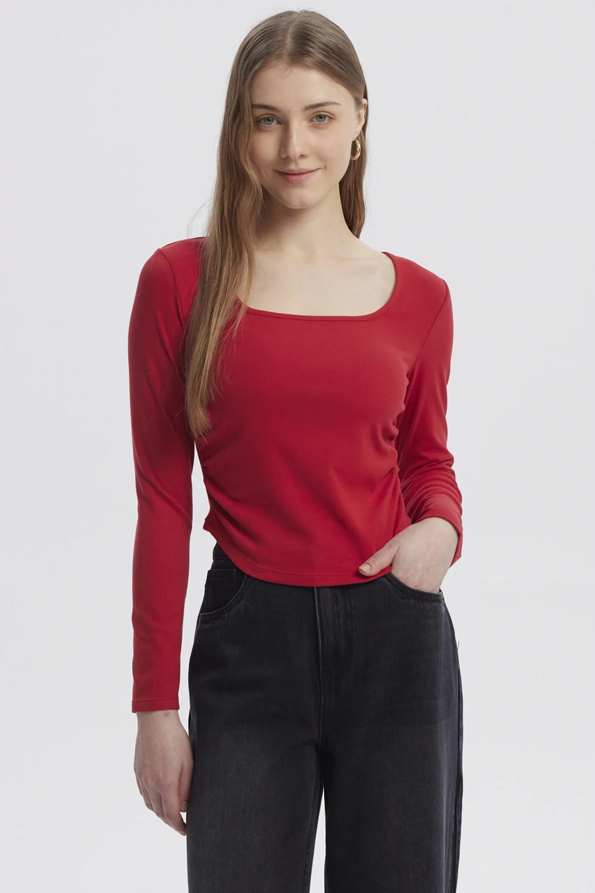 Polera Mujer Basic Rojo