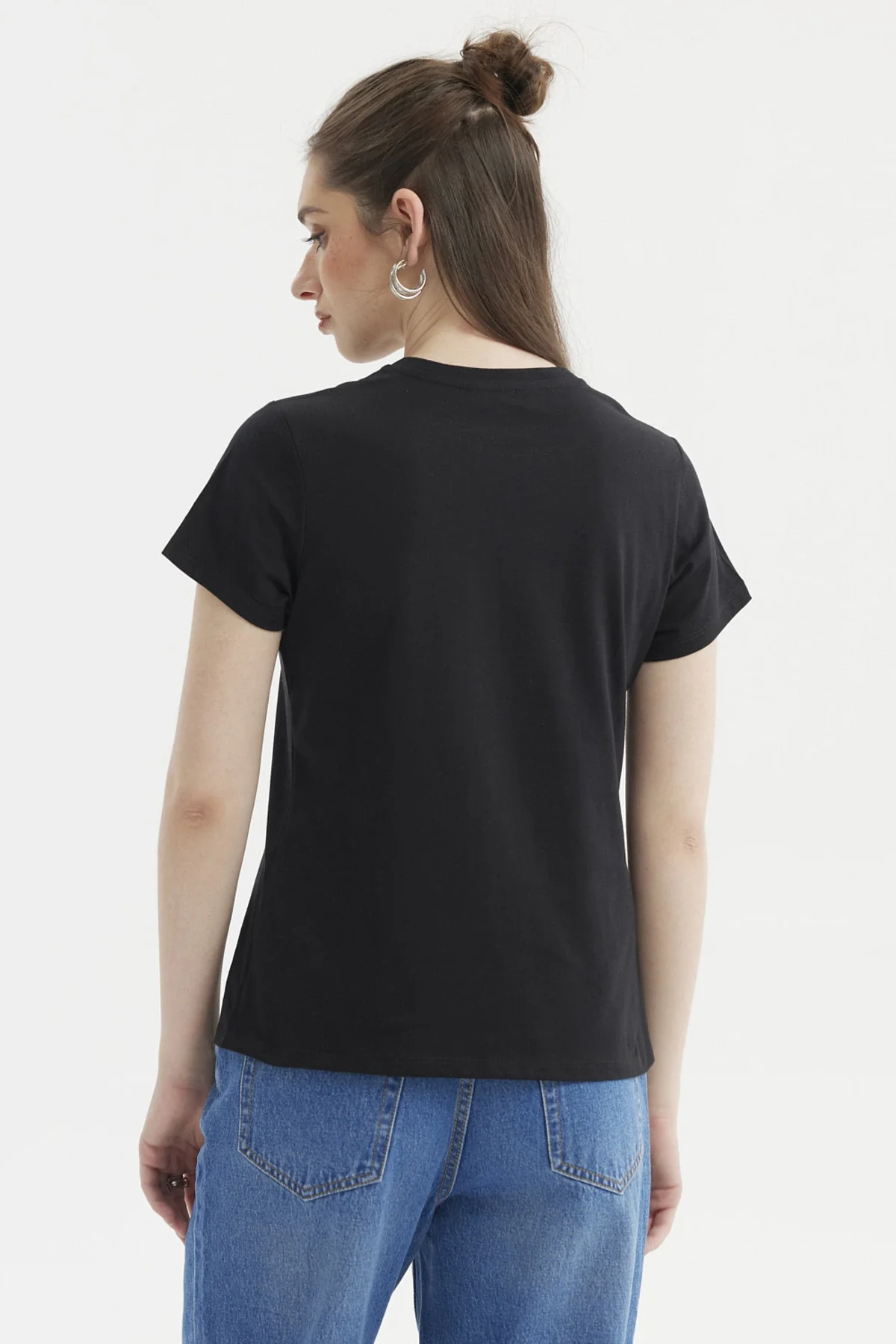 Polera Mujer Básica Negro / Fucsia - Image 3