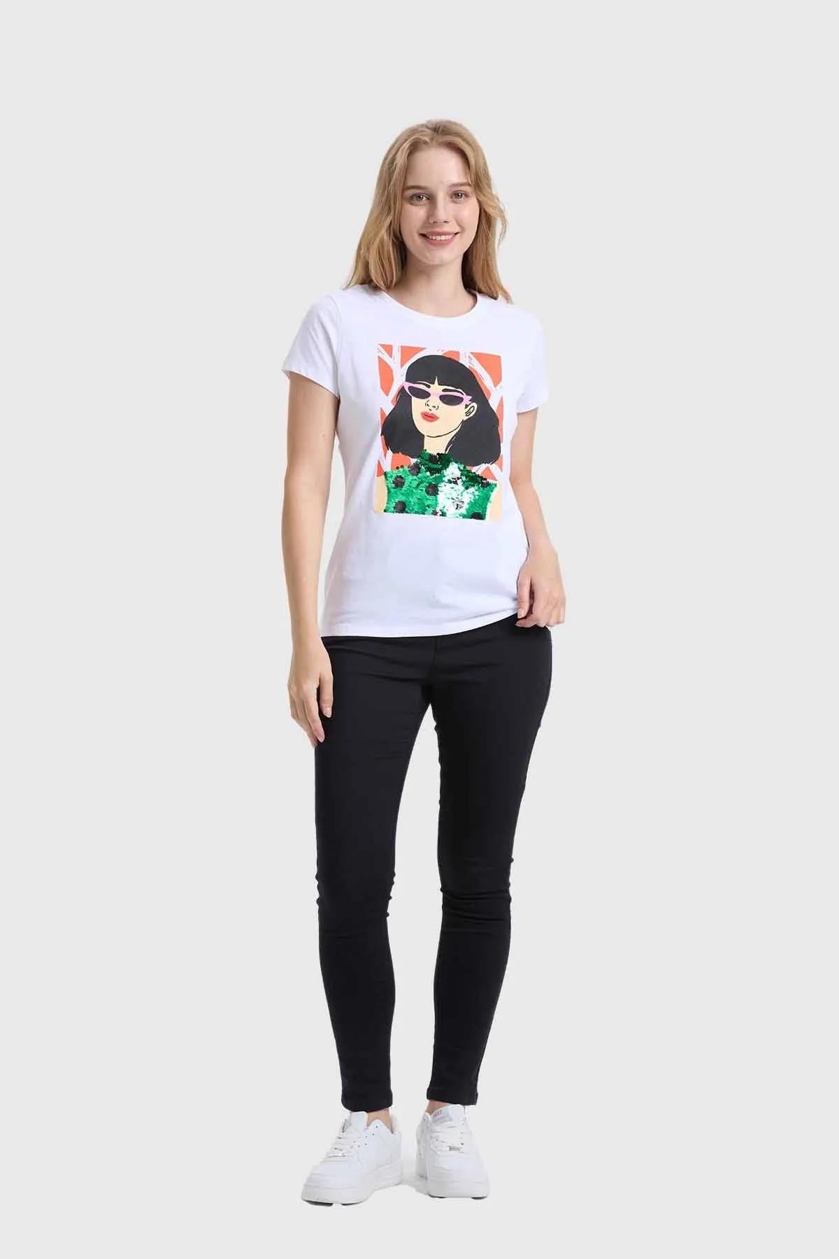 Polera Mujer Básica Print Blanco - Image 4