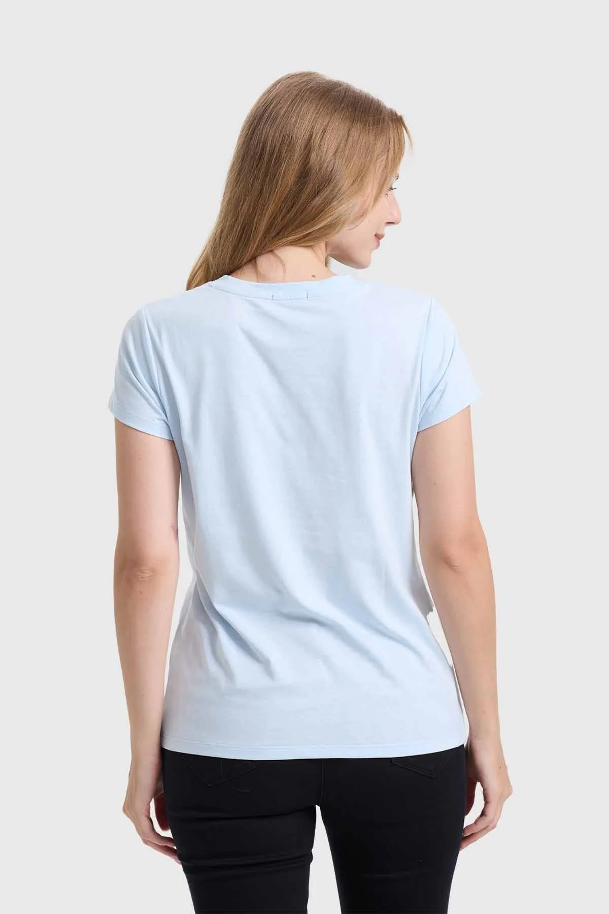 Polera Mujer Básica Print Celeste - Image 3