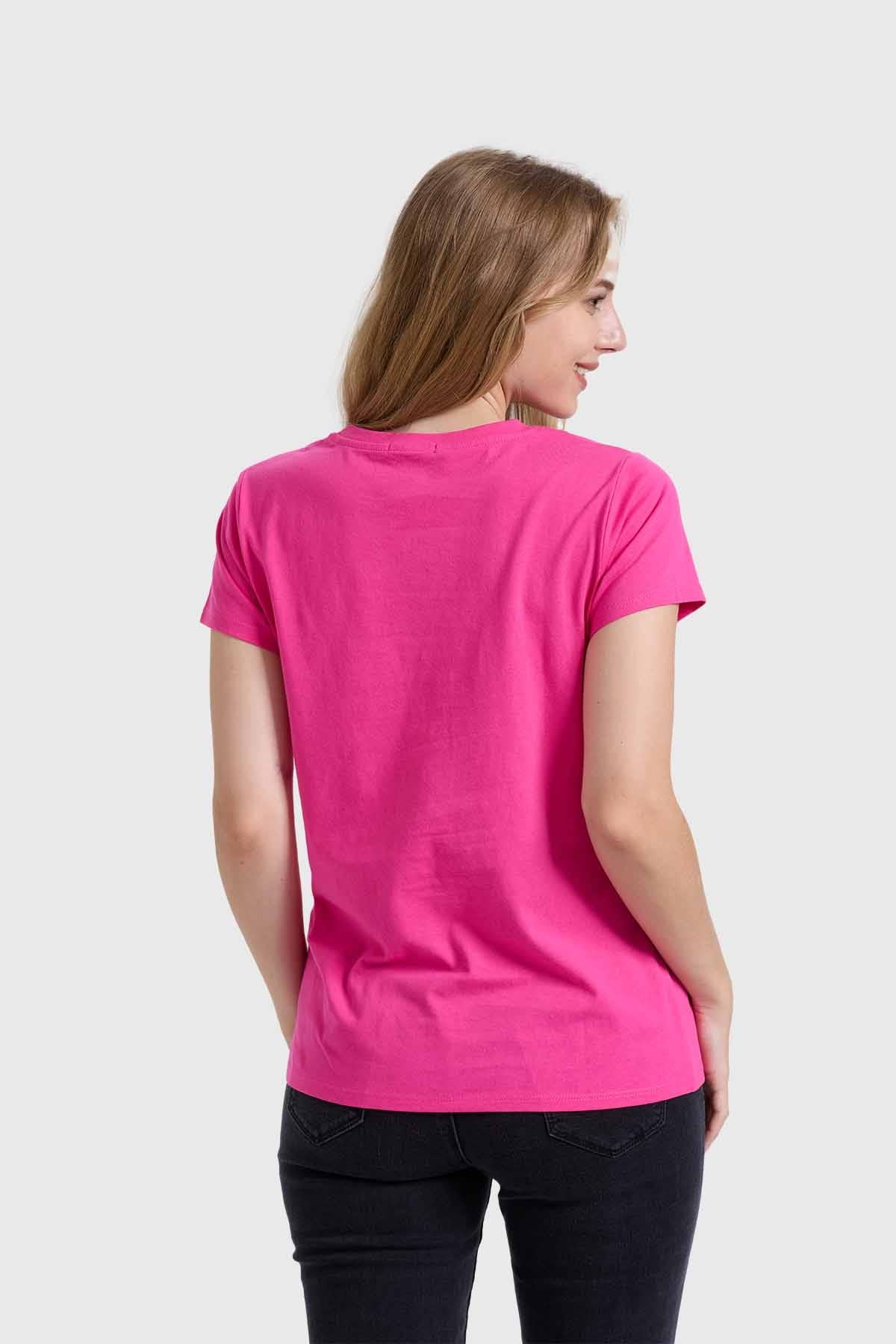 Polera Mujer Básica Print Fucsia - Image 3