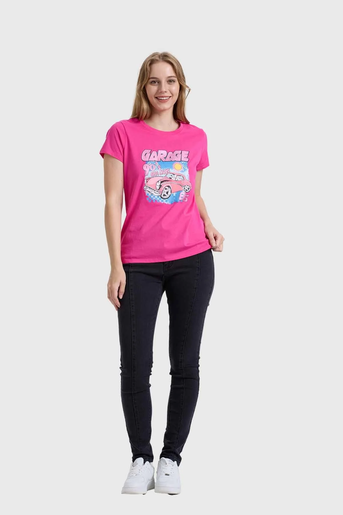 Polera Mujer Básica Print Fucsia - Image 4