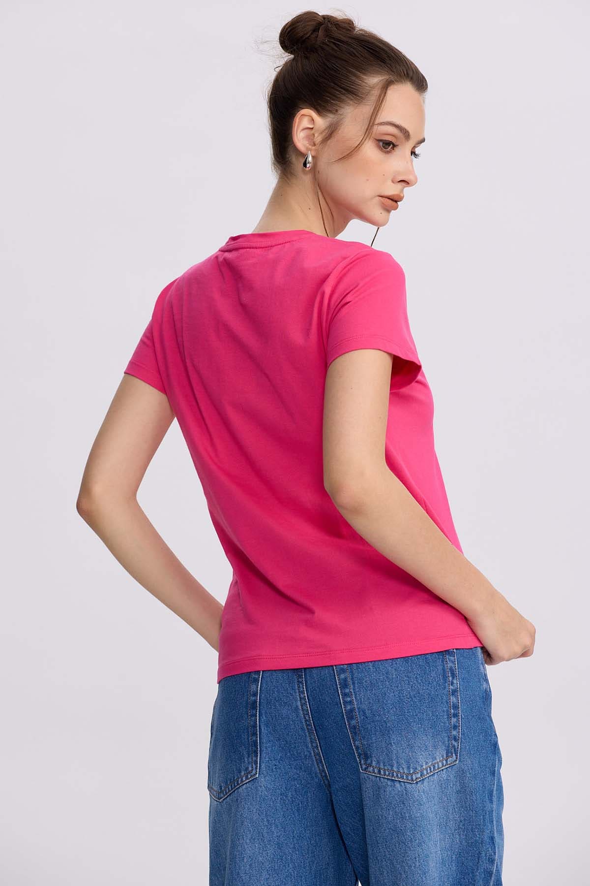 Polera Mujer Básica Print Fucsia - Image 3