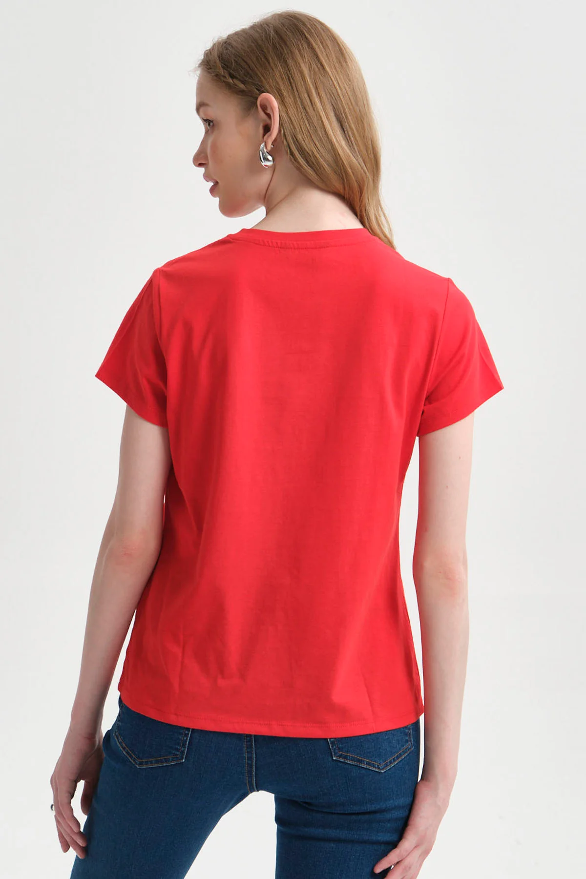 Polera Mujer Básica Print Rojo - Image 3
