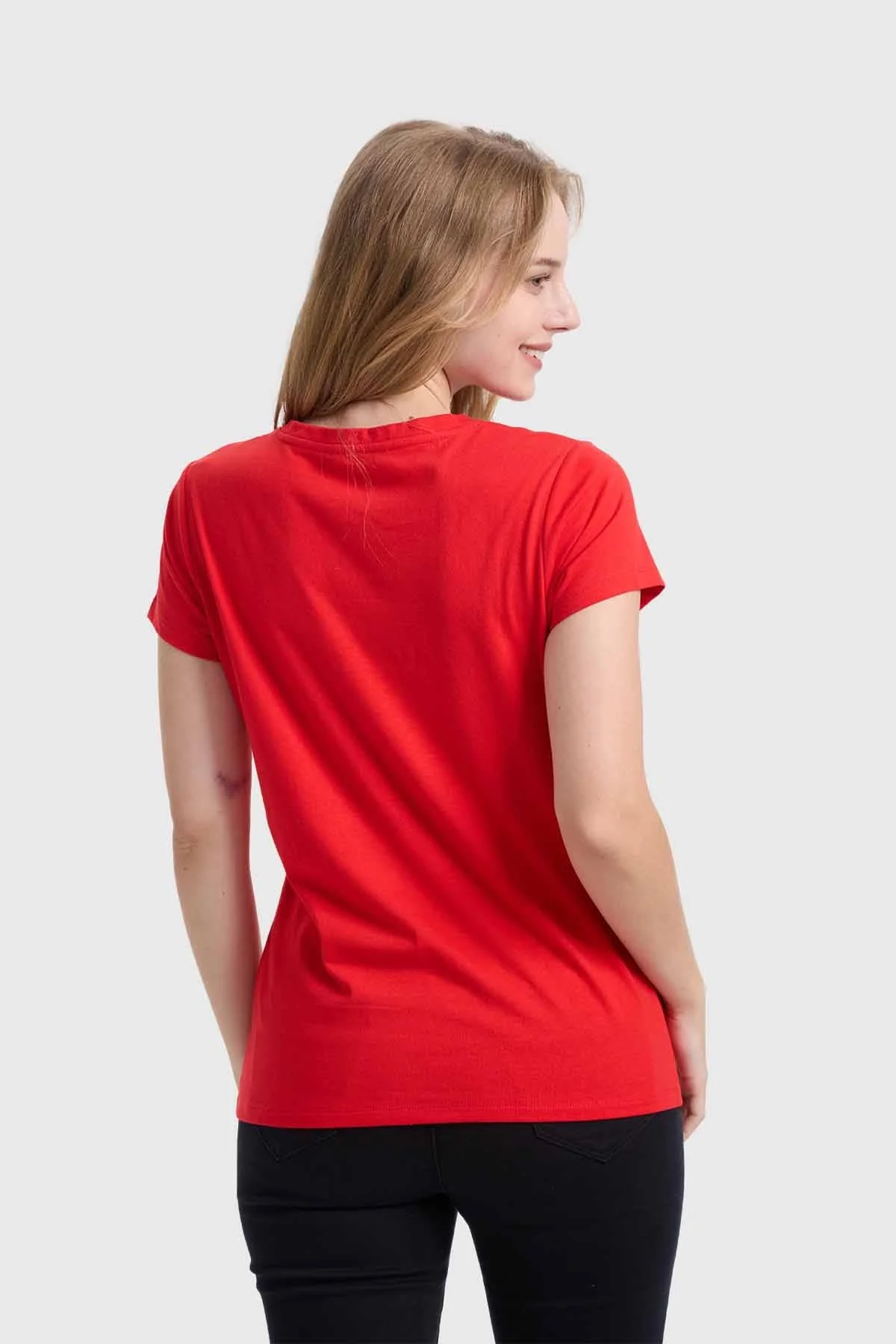 Polera Mujer Básica Print Rojo - Image 3