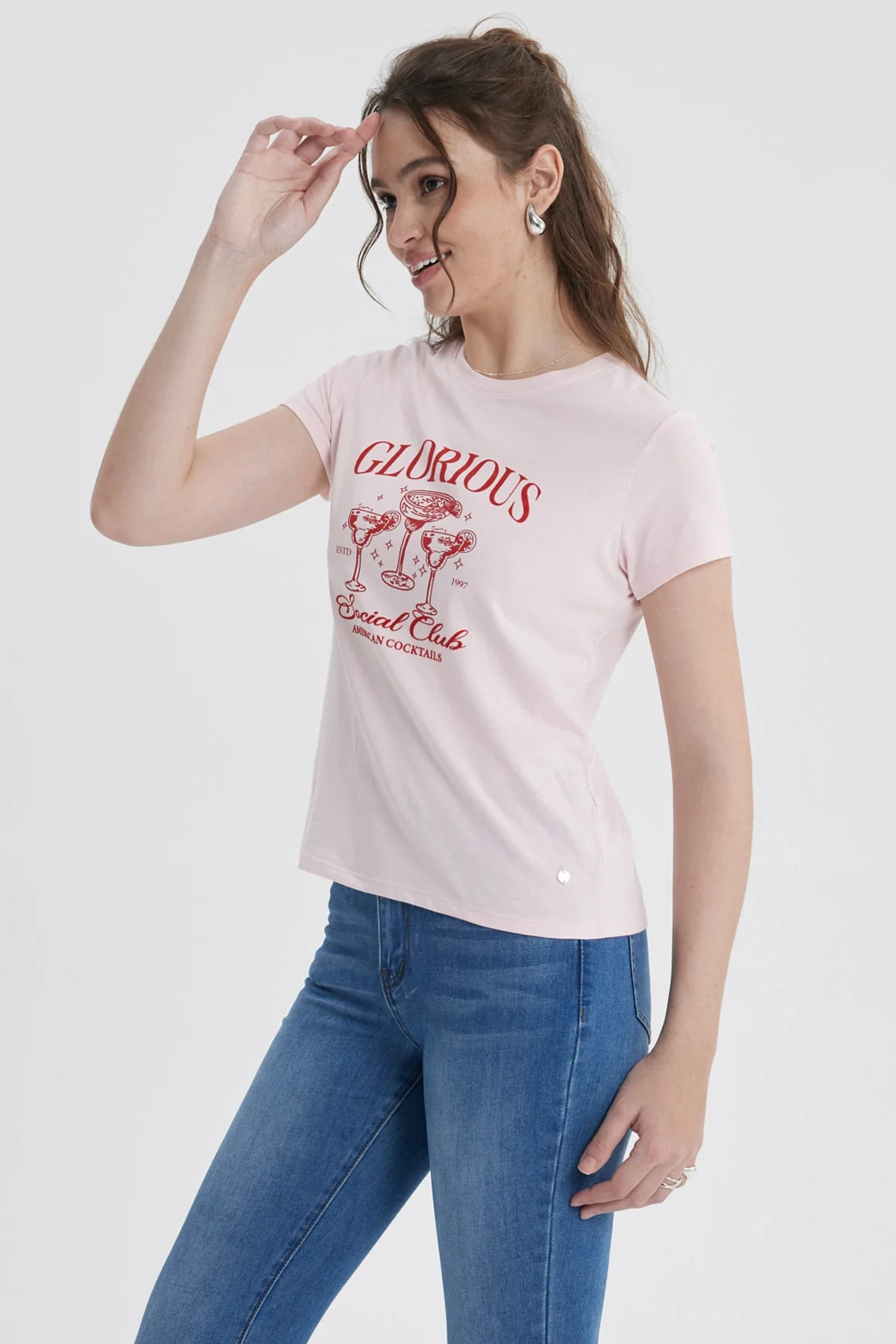Polera Mujer Básica Print Rosa - Image 2