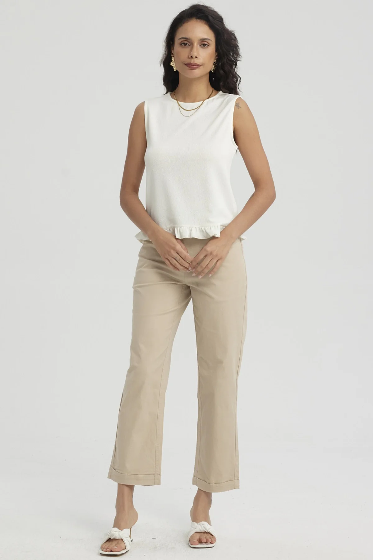 Polera Mujer Basta Con Vuelos Crema - Image 4