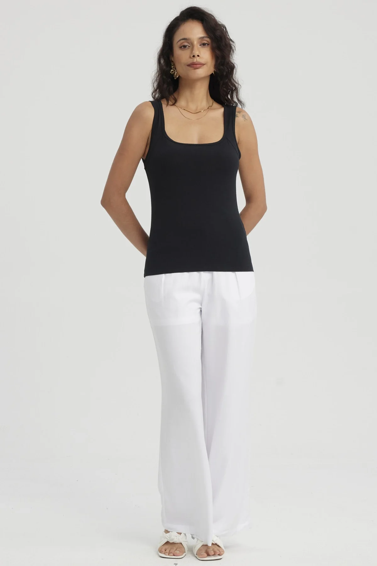 Polera Mujer Bipack Lisa Blanco / Negro - Image 7