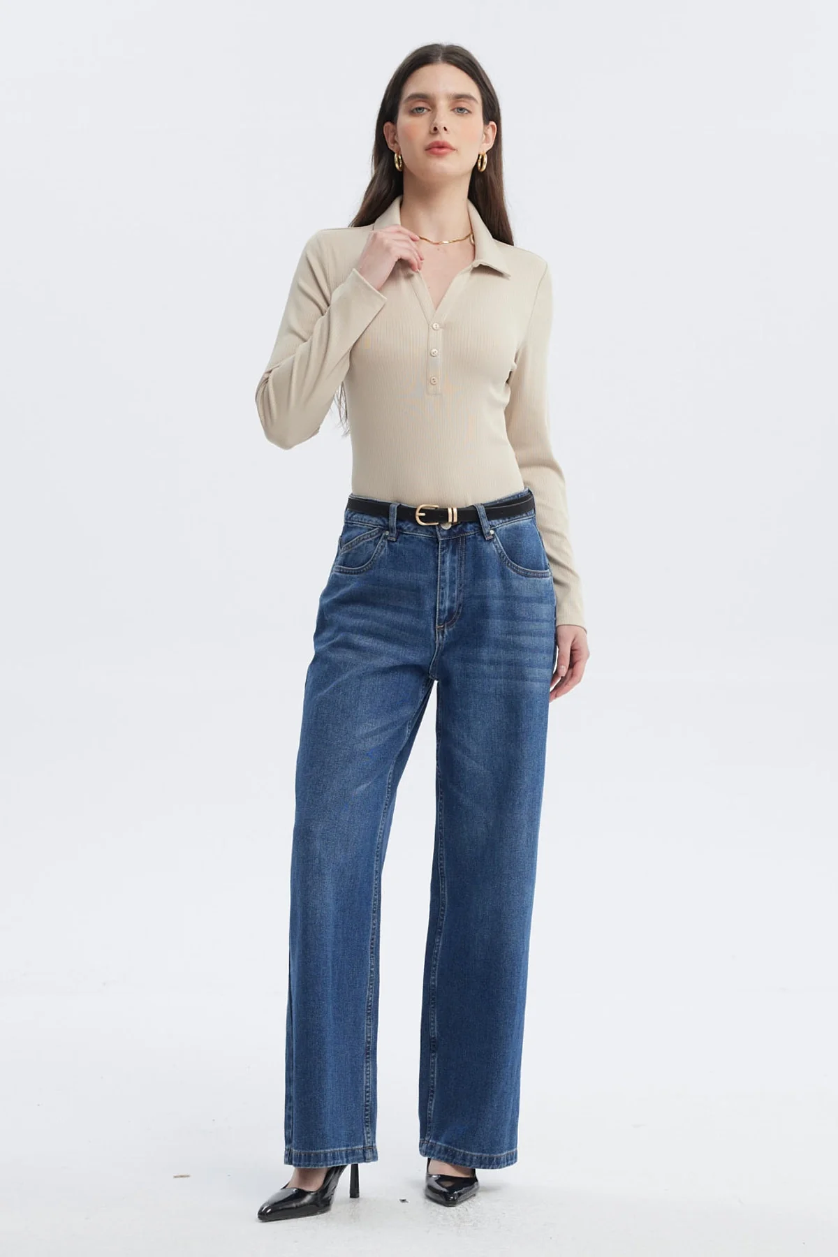 Polera Mujer Body Botones Arena - Image 4