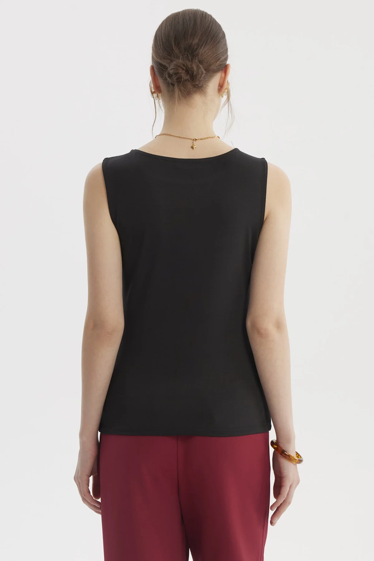 Polera Mujer Bote Lisa Negro - Image 3