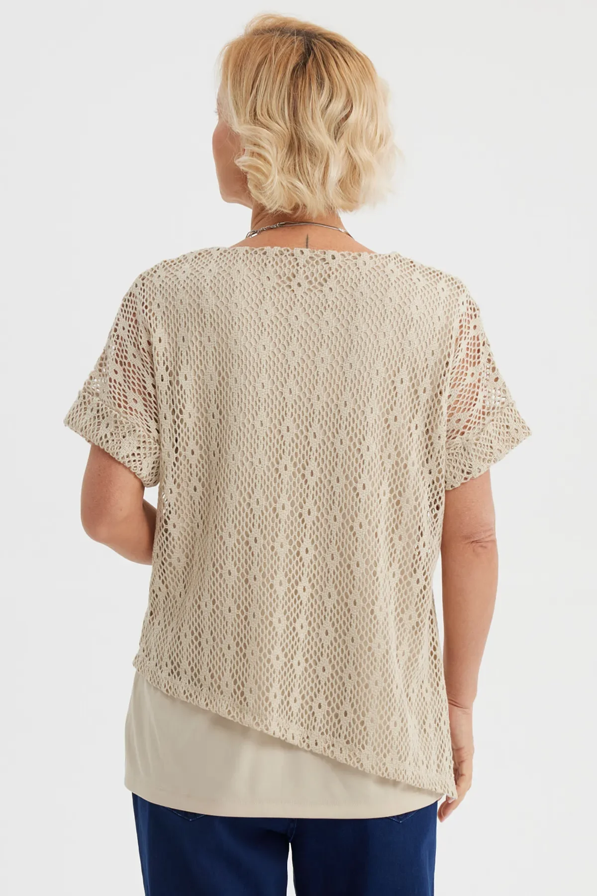 Polera Mujer Calada Beige Claro - Image 3