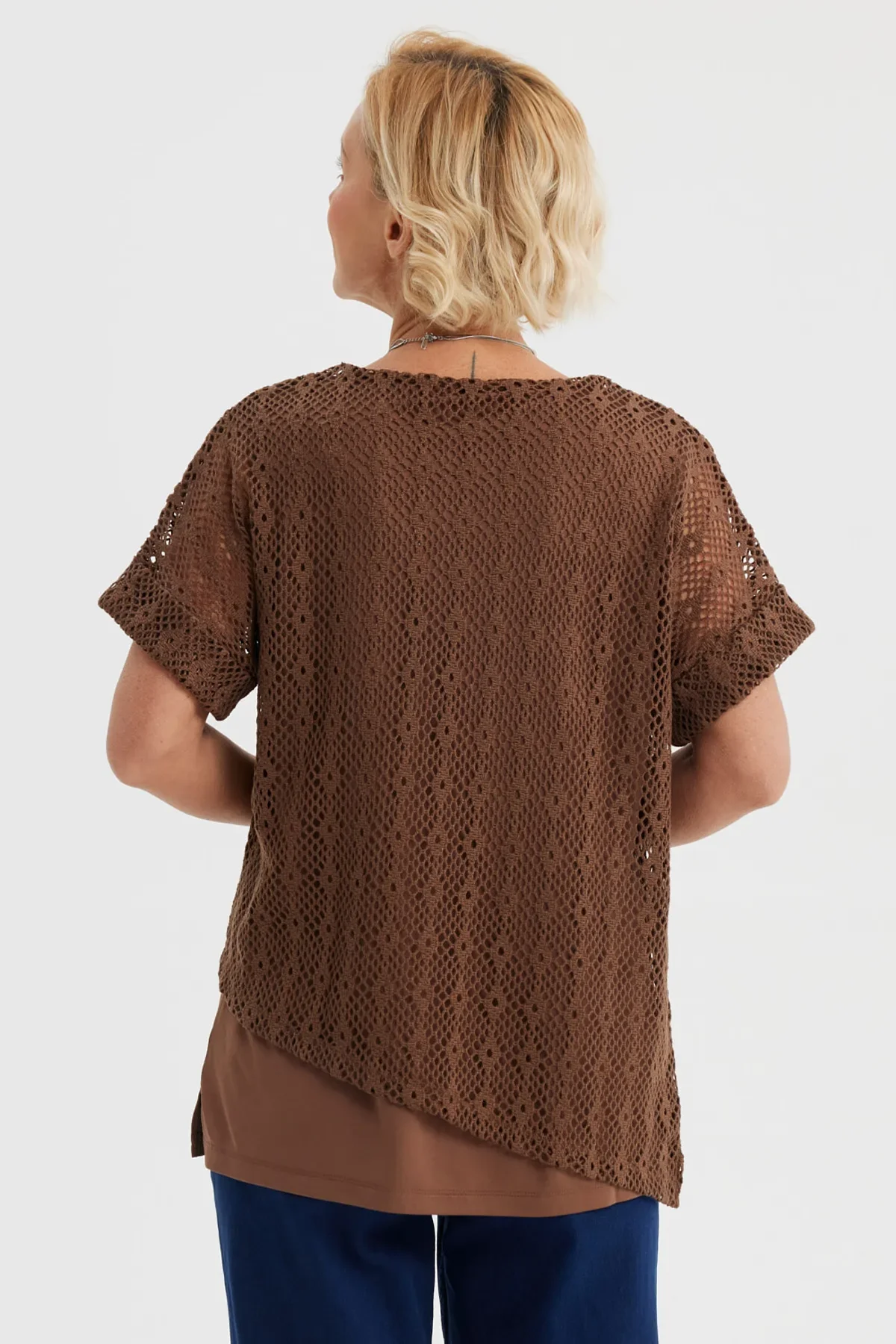 Polera Mujer Calada Café - Image 3
