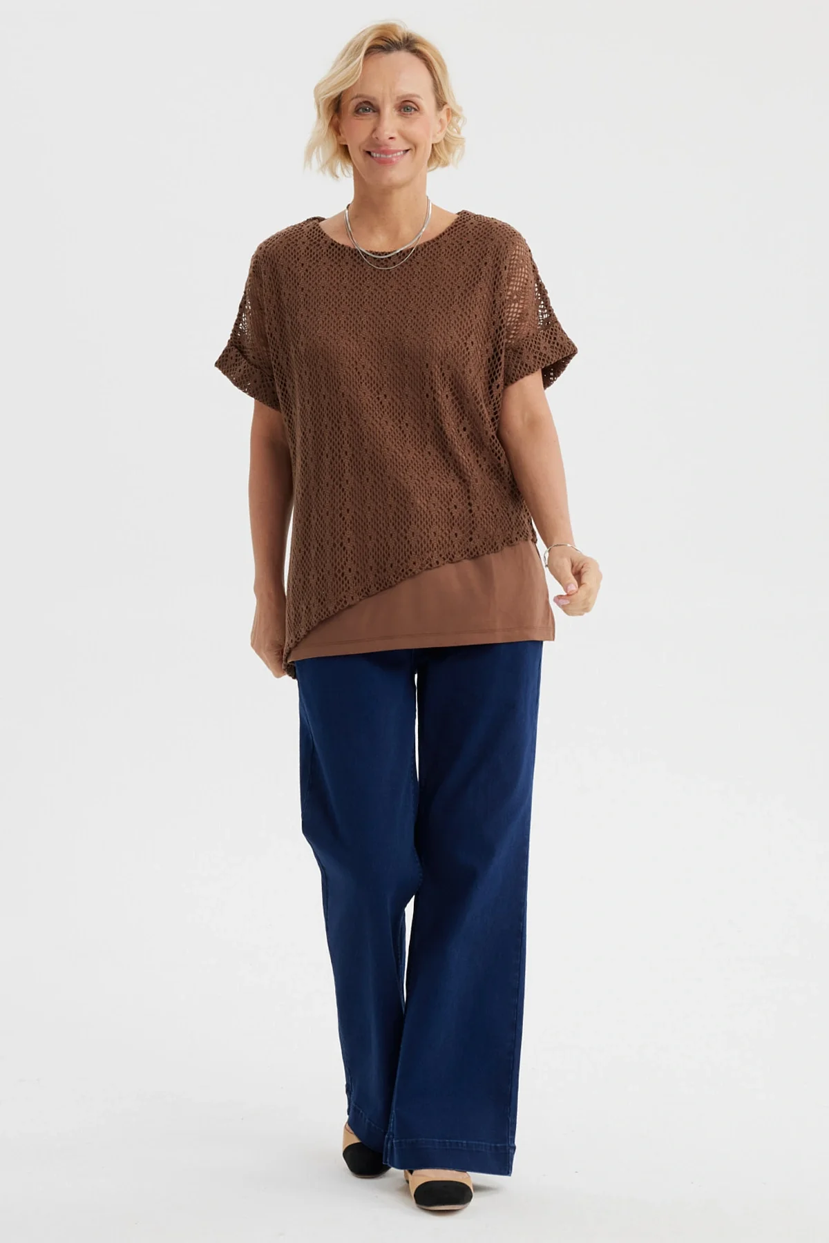 Polera Mujer Calada Café - Image 4
