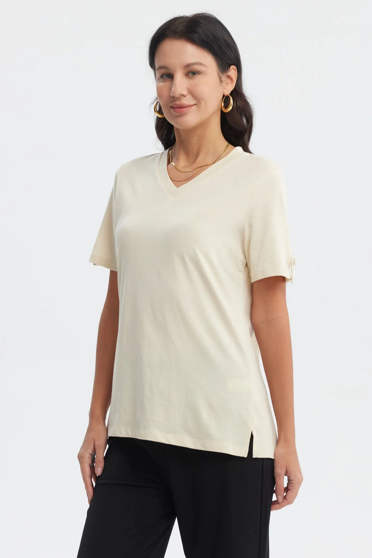 Polera Mujer Casual Beige Claro - Image 2