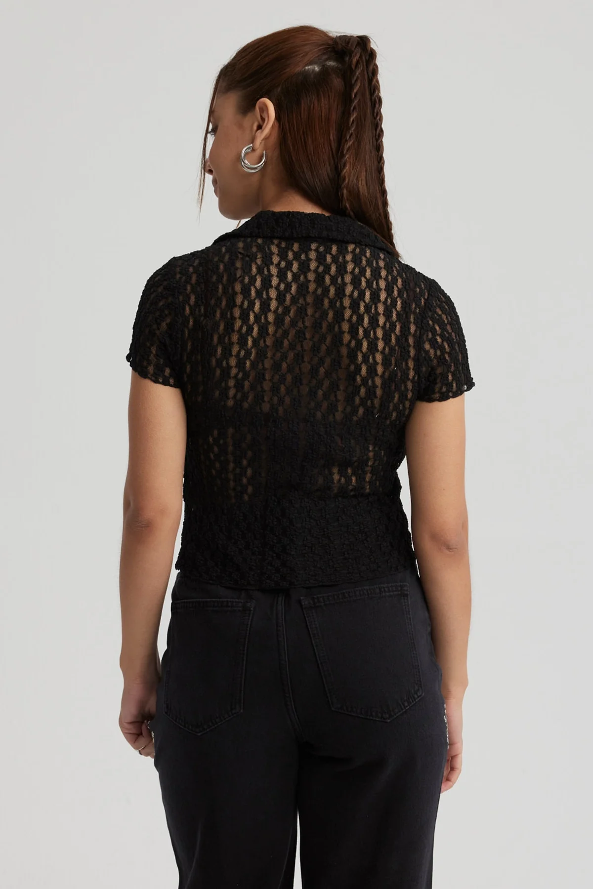 Polera Mujer Cierre Delantero Negro - Image 3