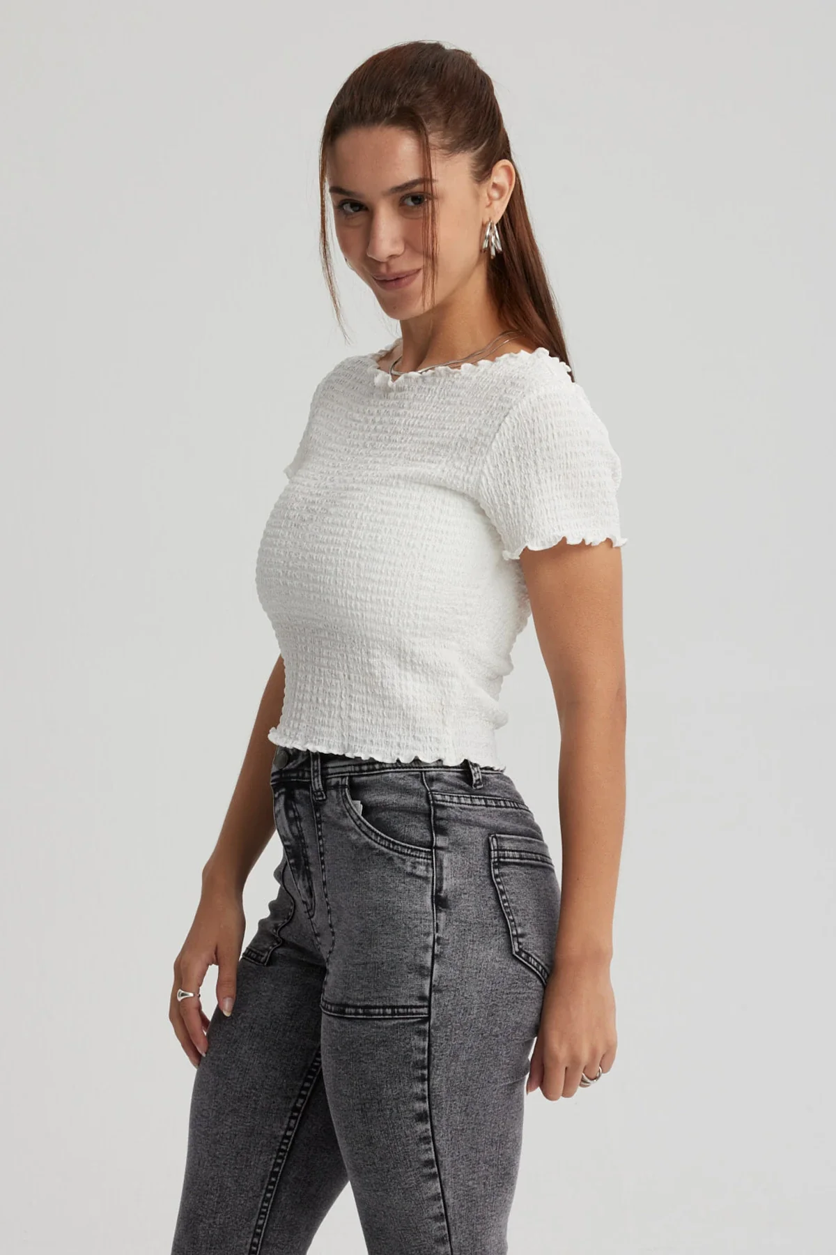 Polera Mujer Con Bardot Detalles Blanco - Image 2