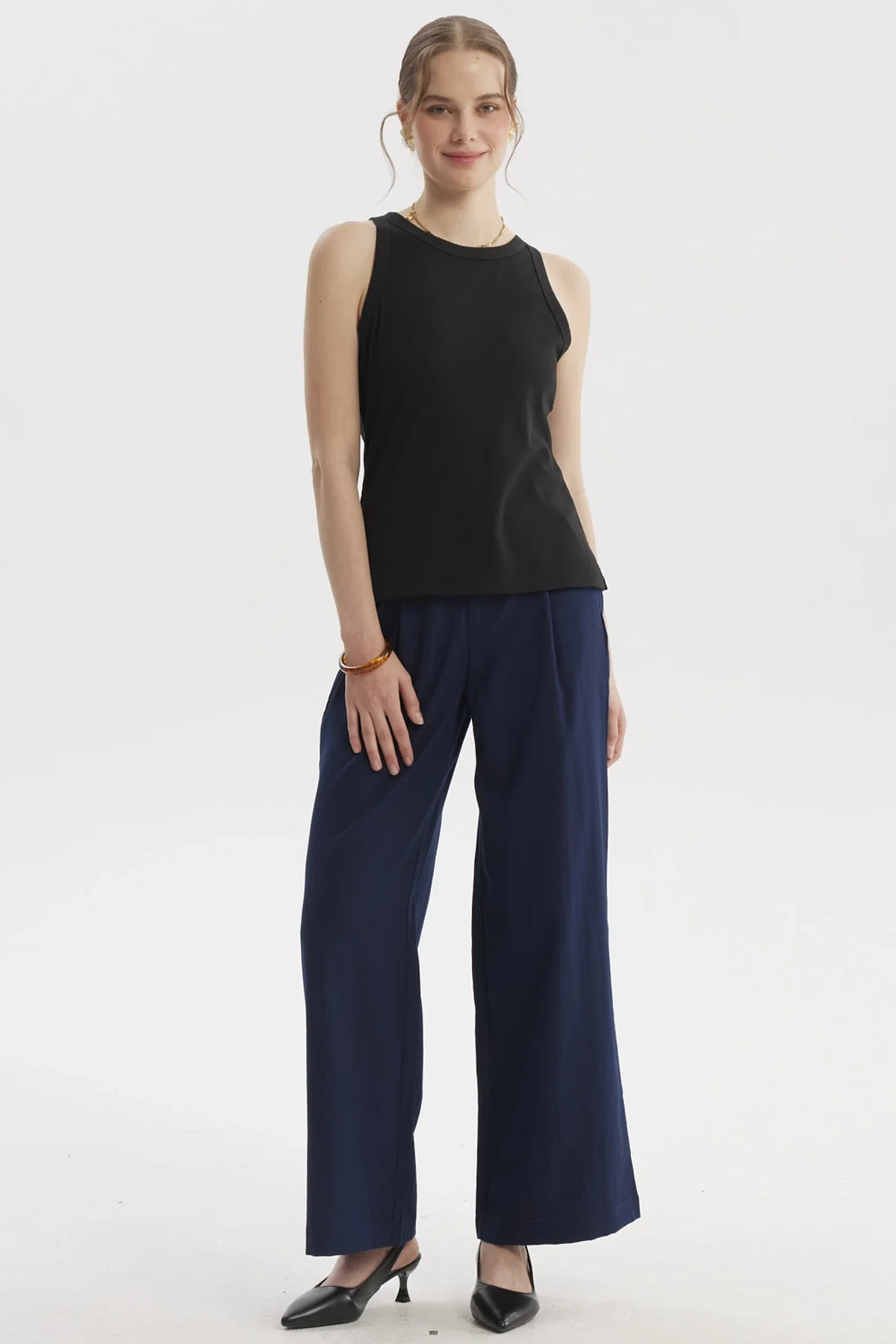 Polera Mujer Con Bote Pabilo Rib Negro - Image 4