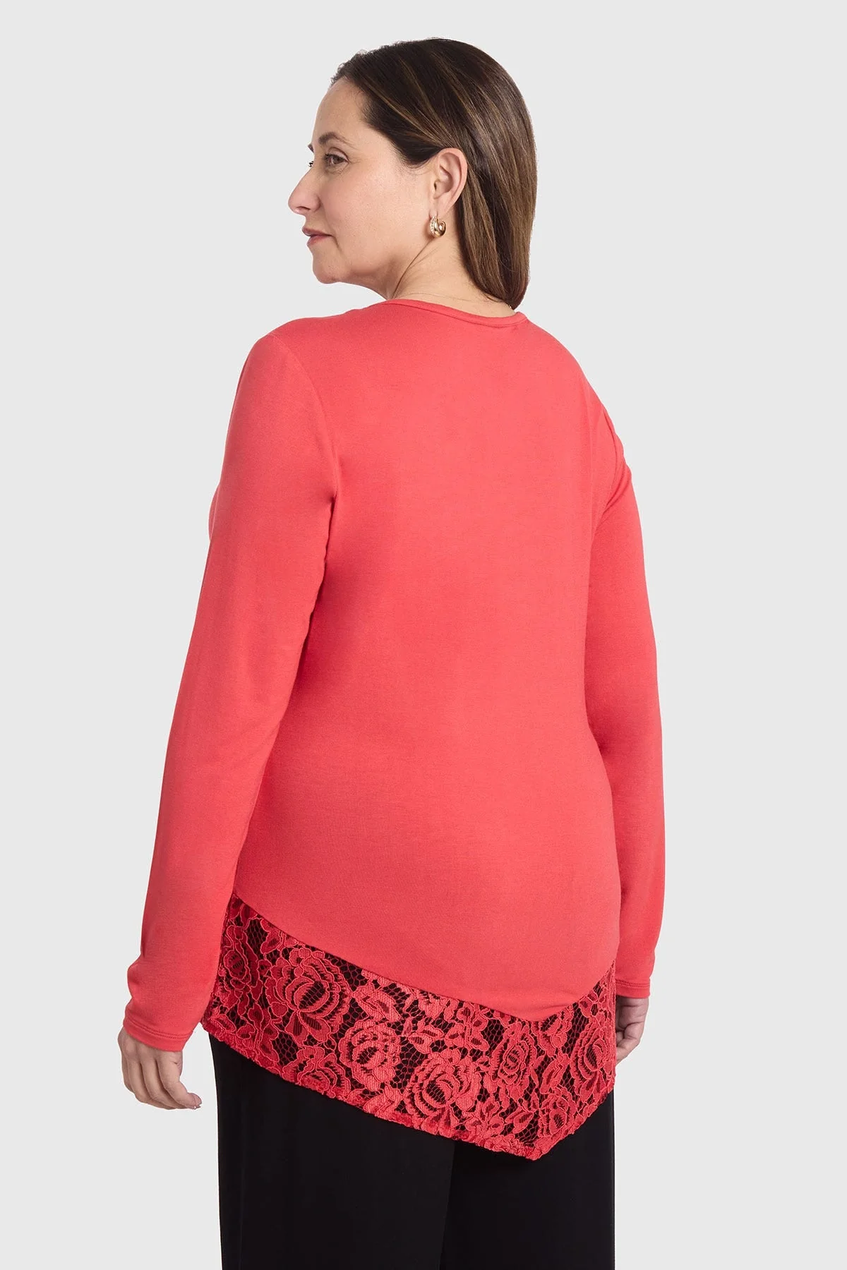 Polera Mujer Con Detalle Macramé Rojo - Image 3