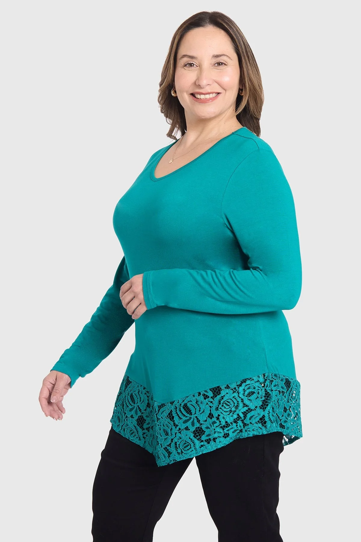Polera Mujer Con Detalle Macramé Verde - Image 2