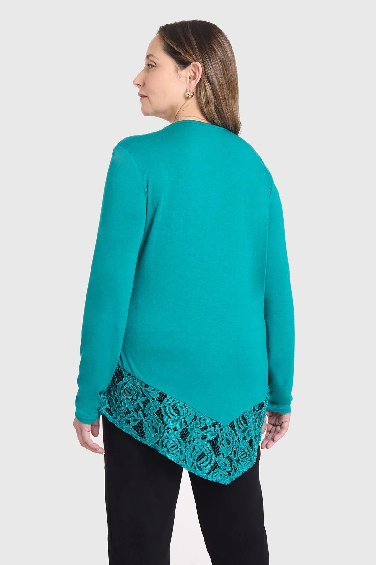 Polera Mujer Con Detalle Macramé Verde - Image 3