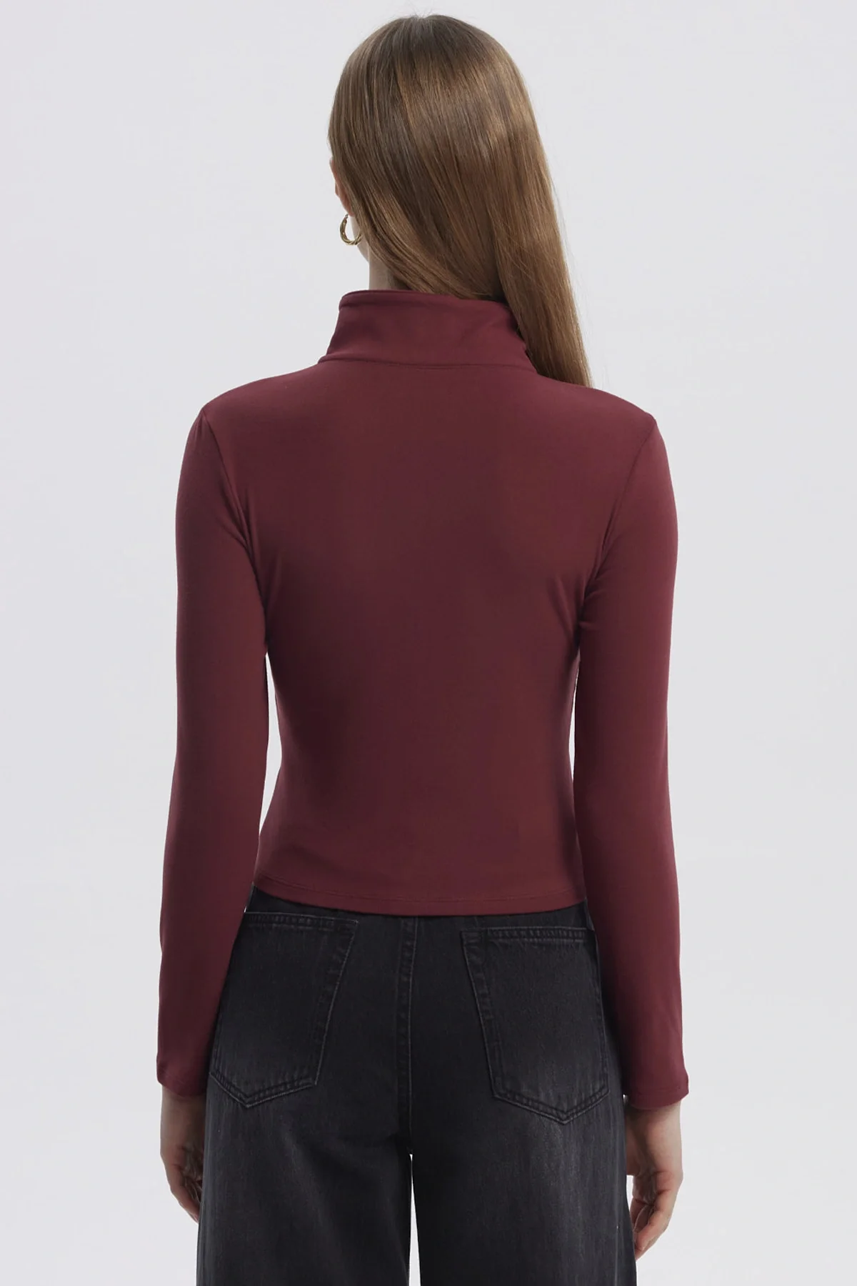 Polera Mujer Con Zipper Rojo - Image 3