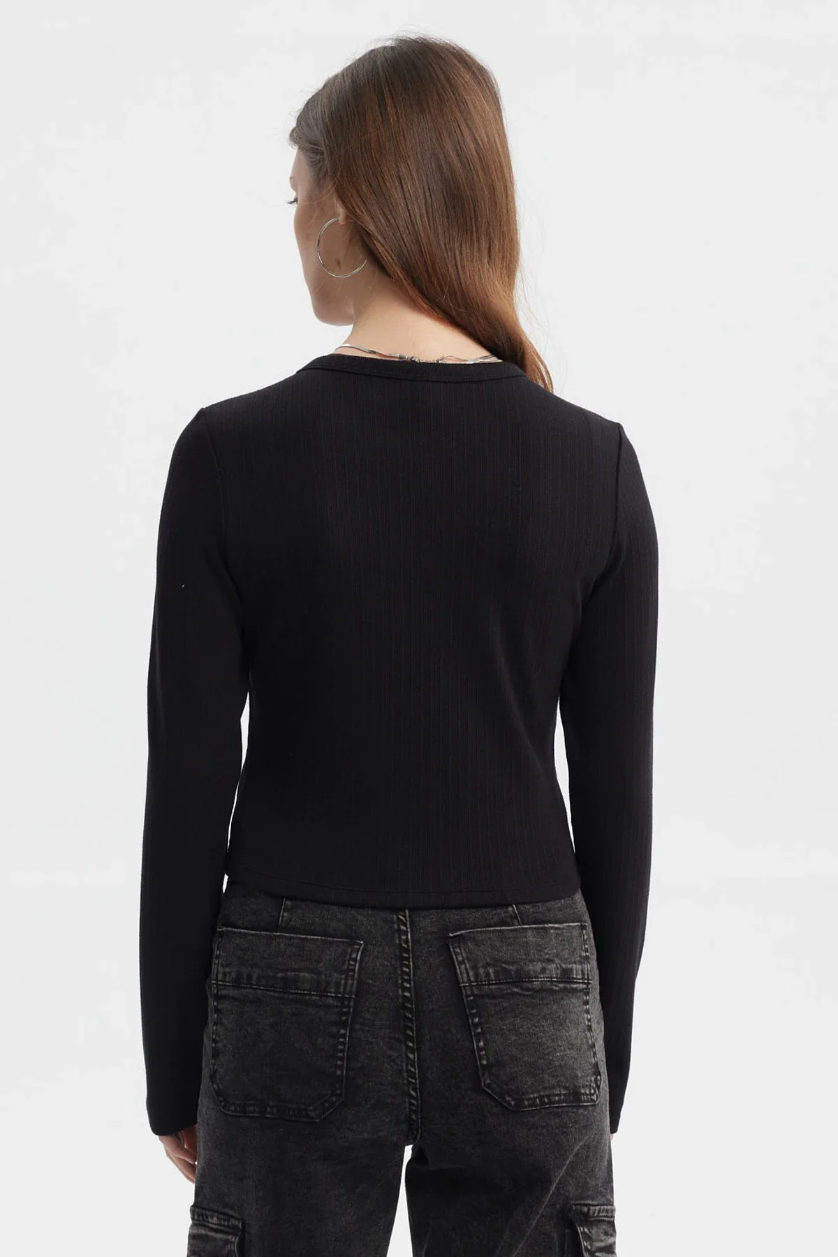 Polera Mujer Corte Diagonal Negro - Image 3