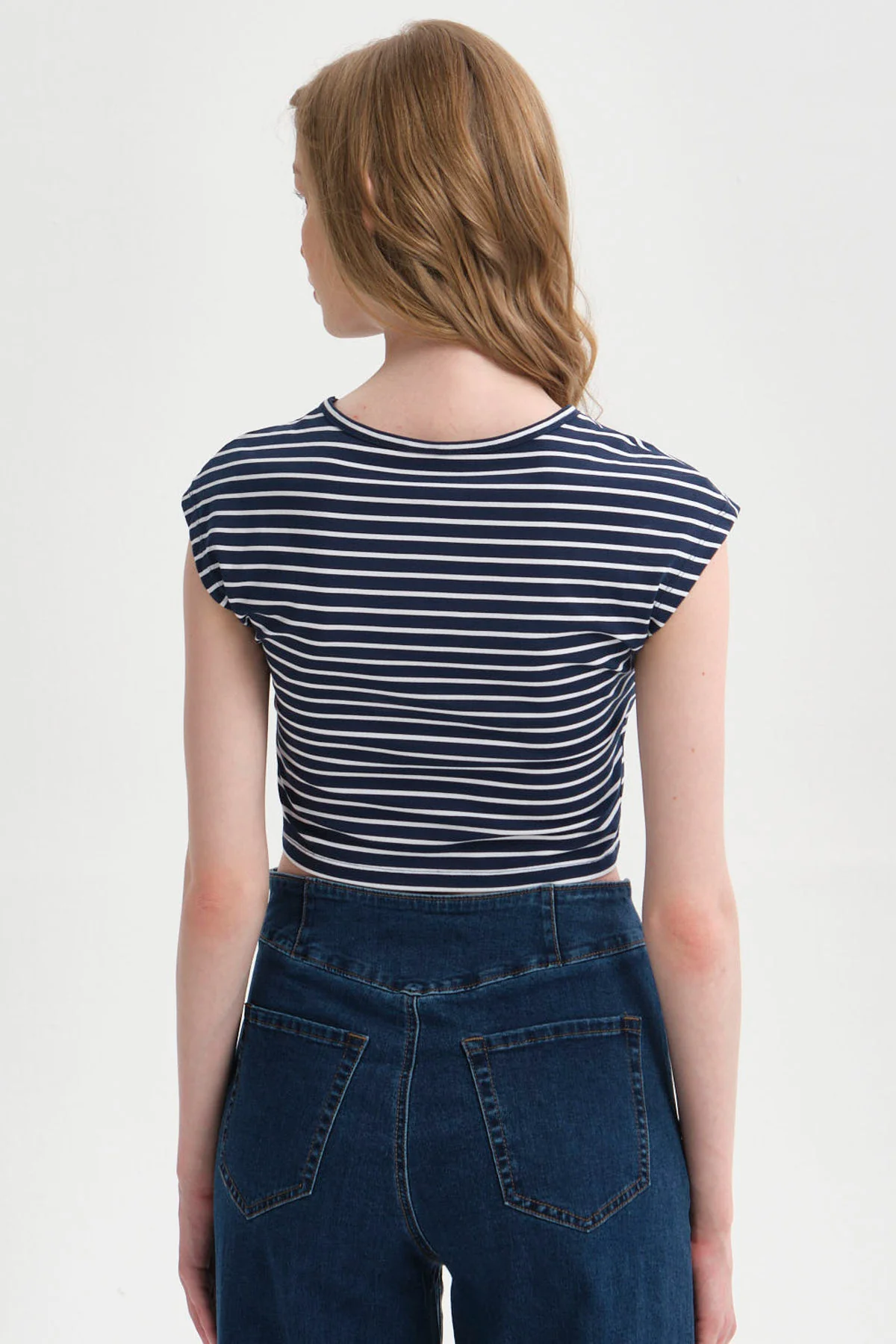 Polera Mujer Crop Azul - Image 3