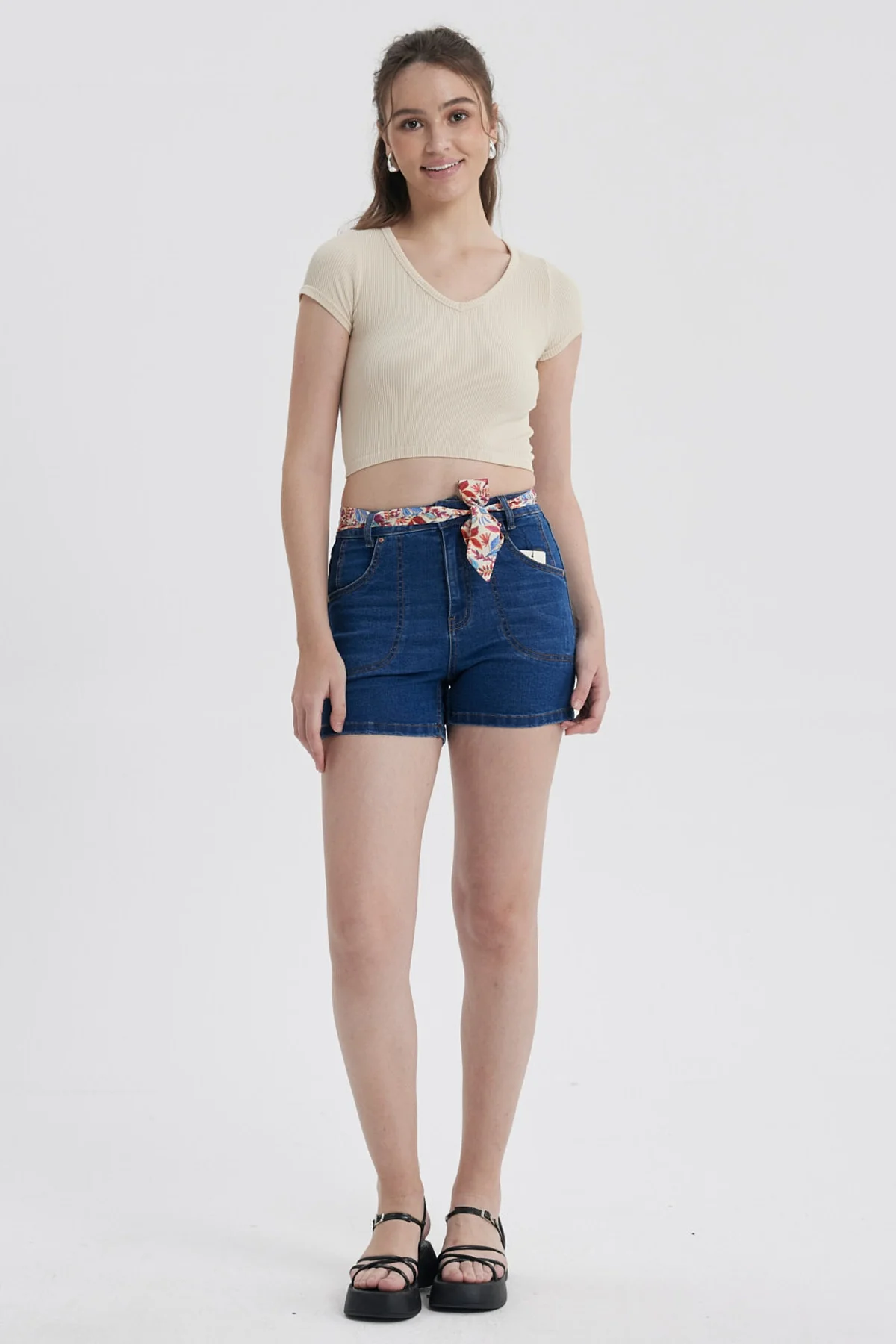 Polera Mujer Crop Sin Costura Gris Melange - Image 4