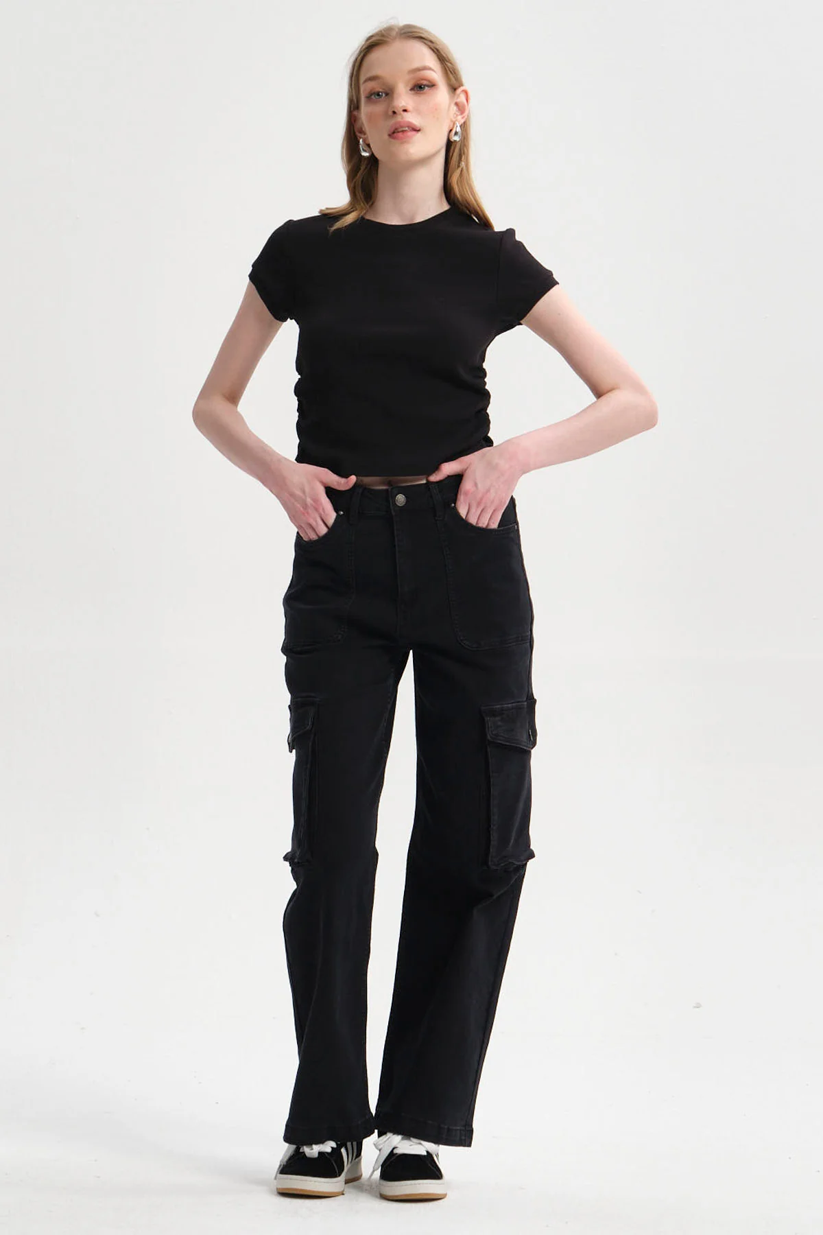 Polera Mujer Cropped Negro - Image 4