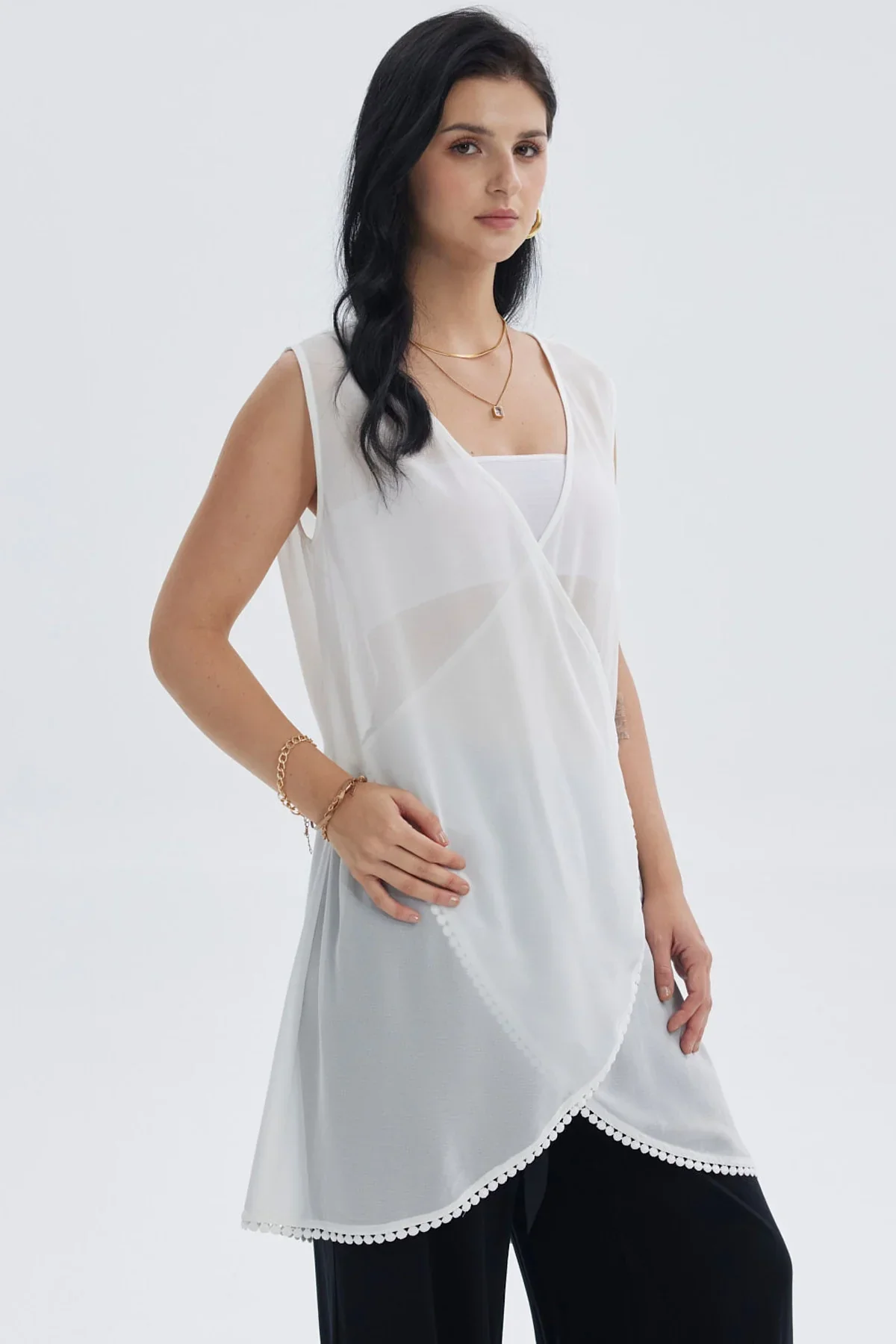 Polera Mujer Cruzada Crudo - Image 2