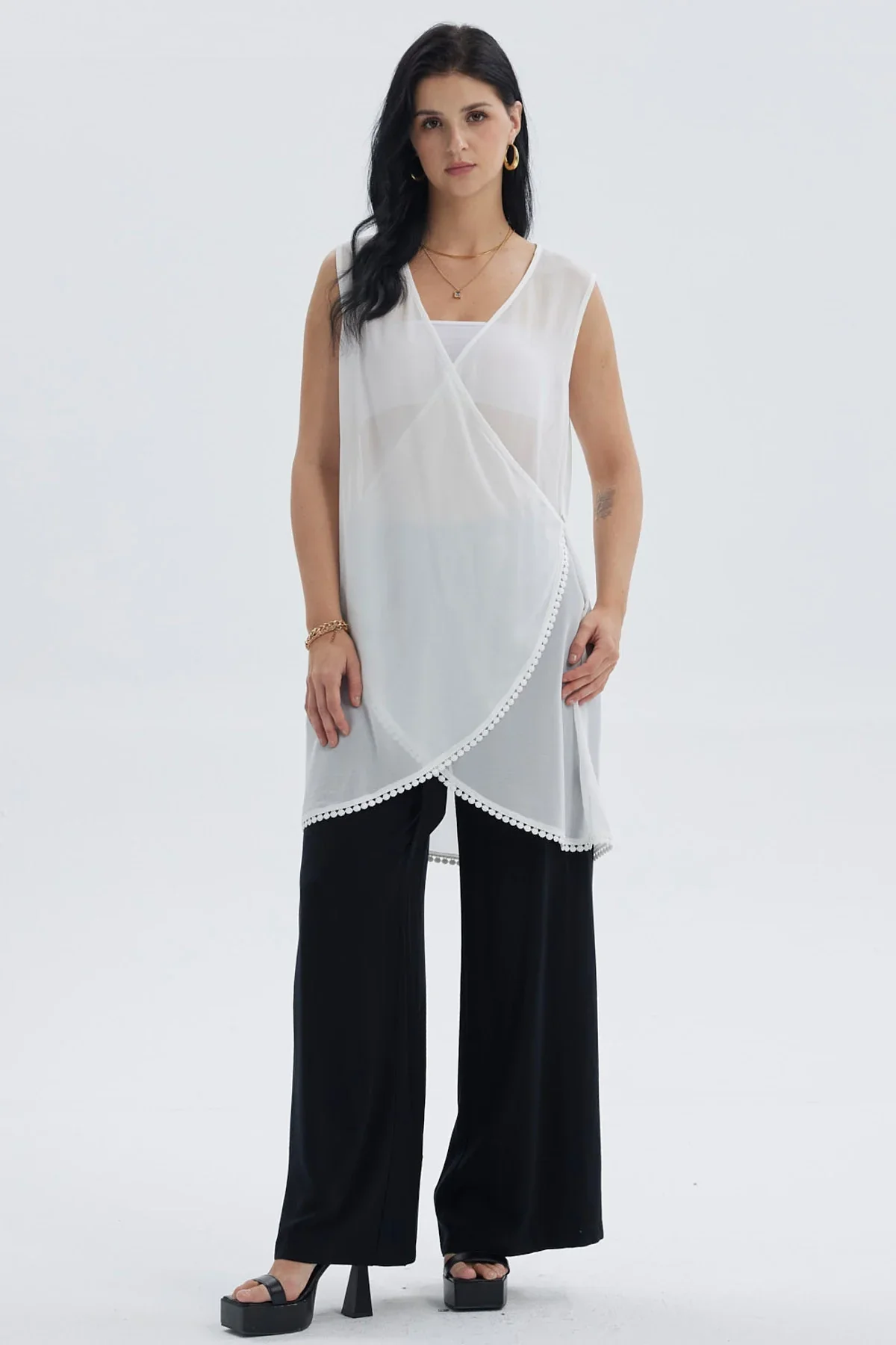 Polera Mujer Cruzada Crudo - Image 4