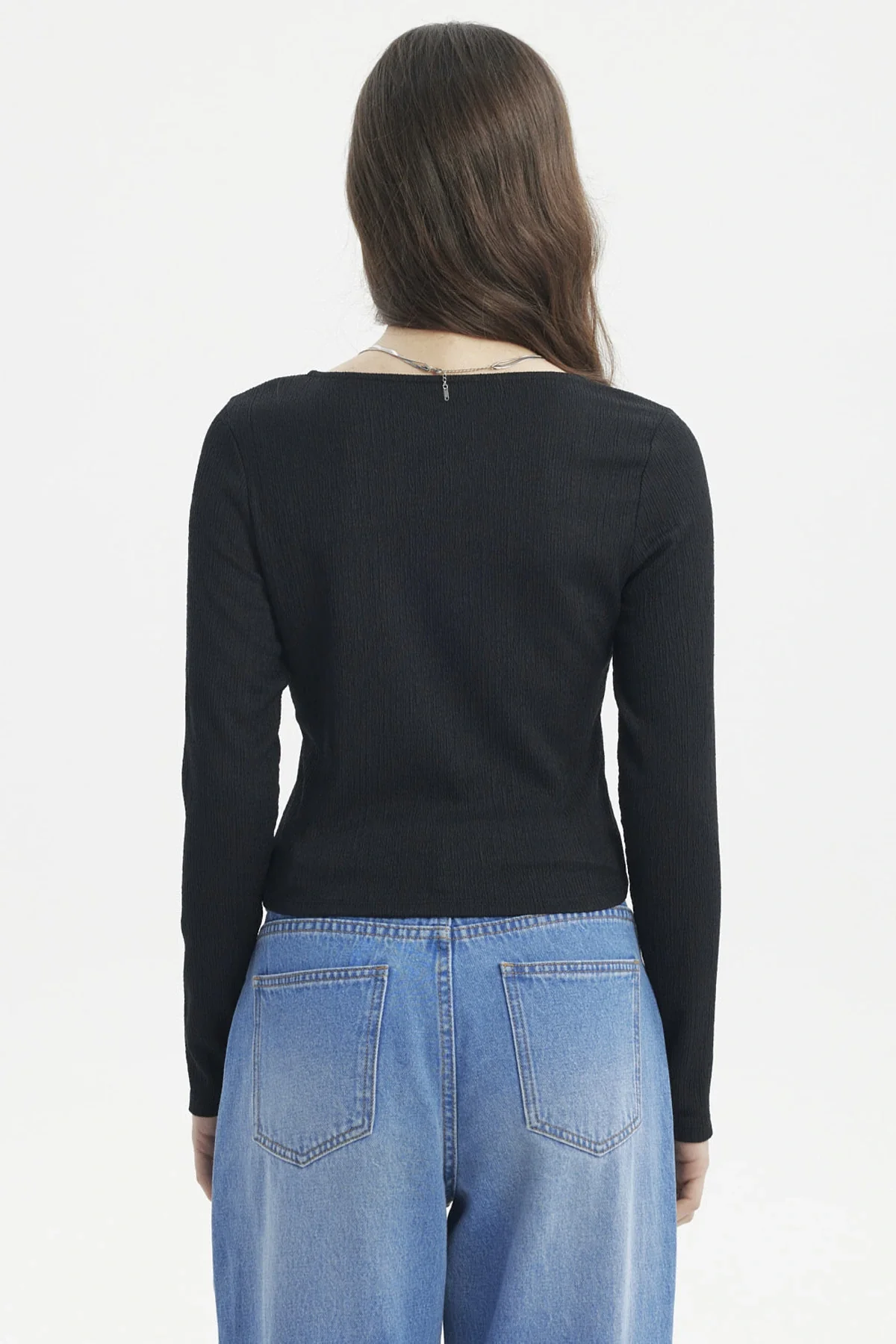 Polera Mujer Cuello Asimétrico Negro - Image 3