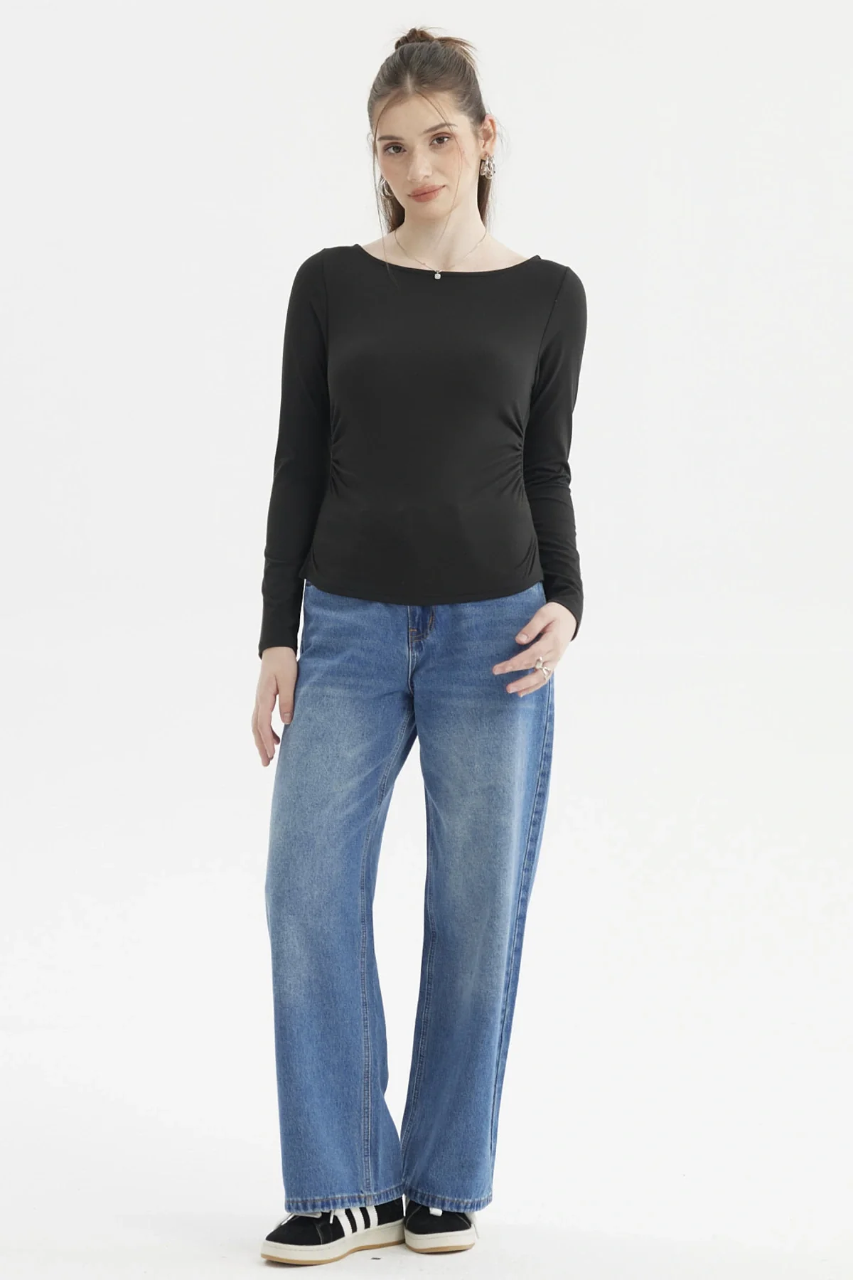 Polera Mujer Cuello Bote Abertura Negro - Image 4