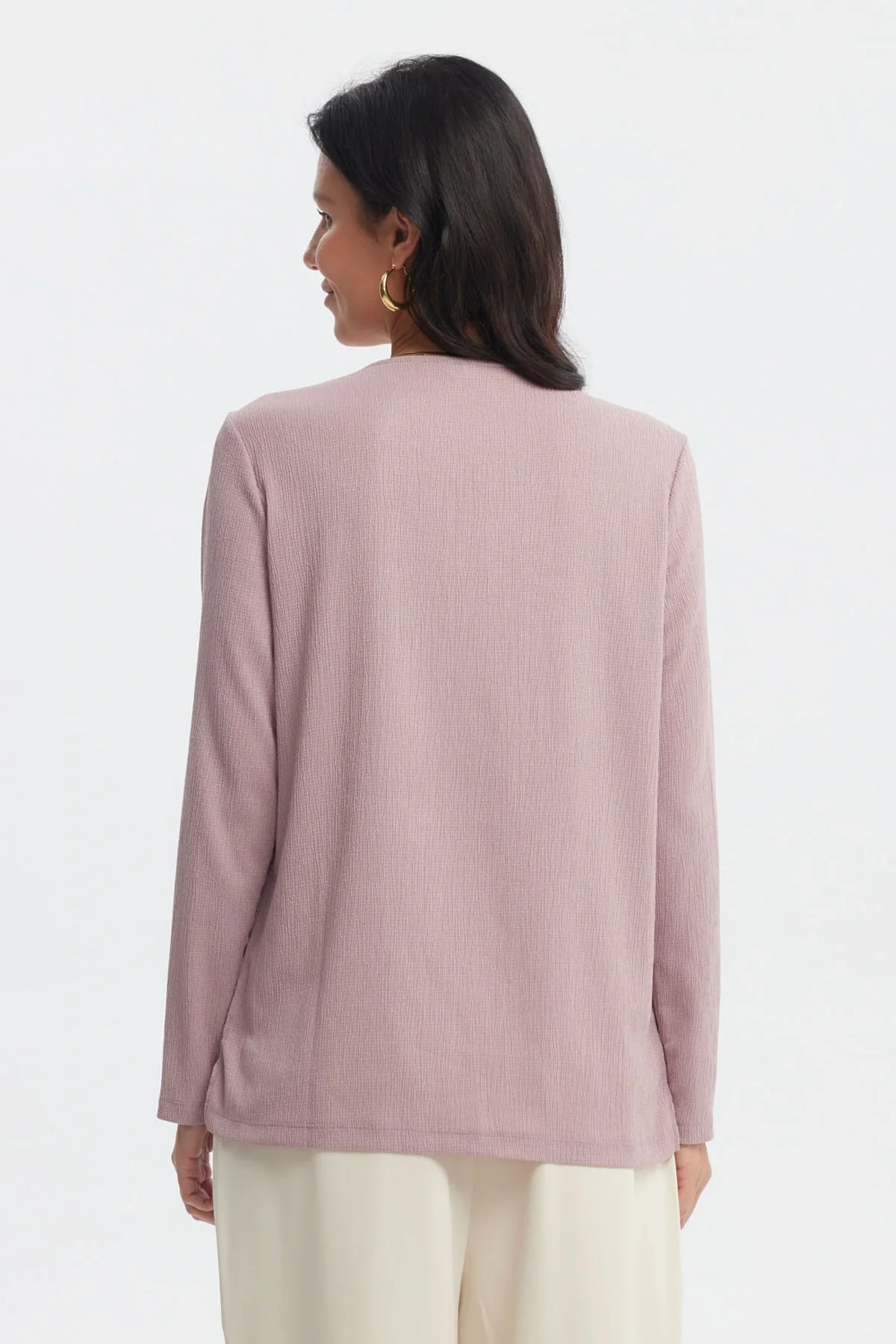 Polera Mujer Detalle Cuello Malva - Image 3