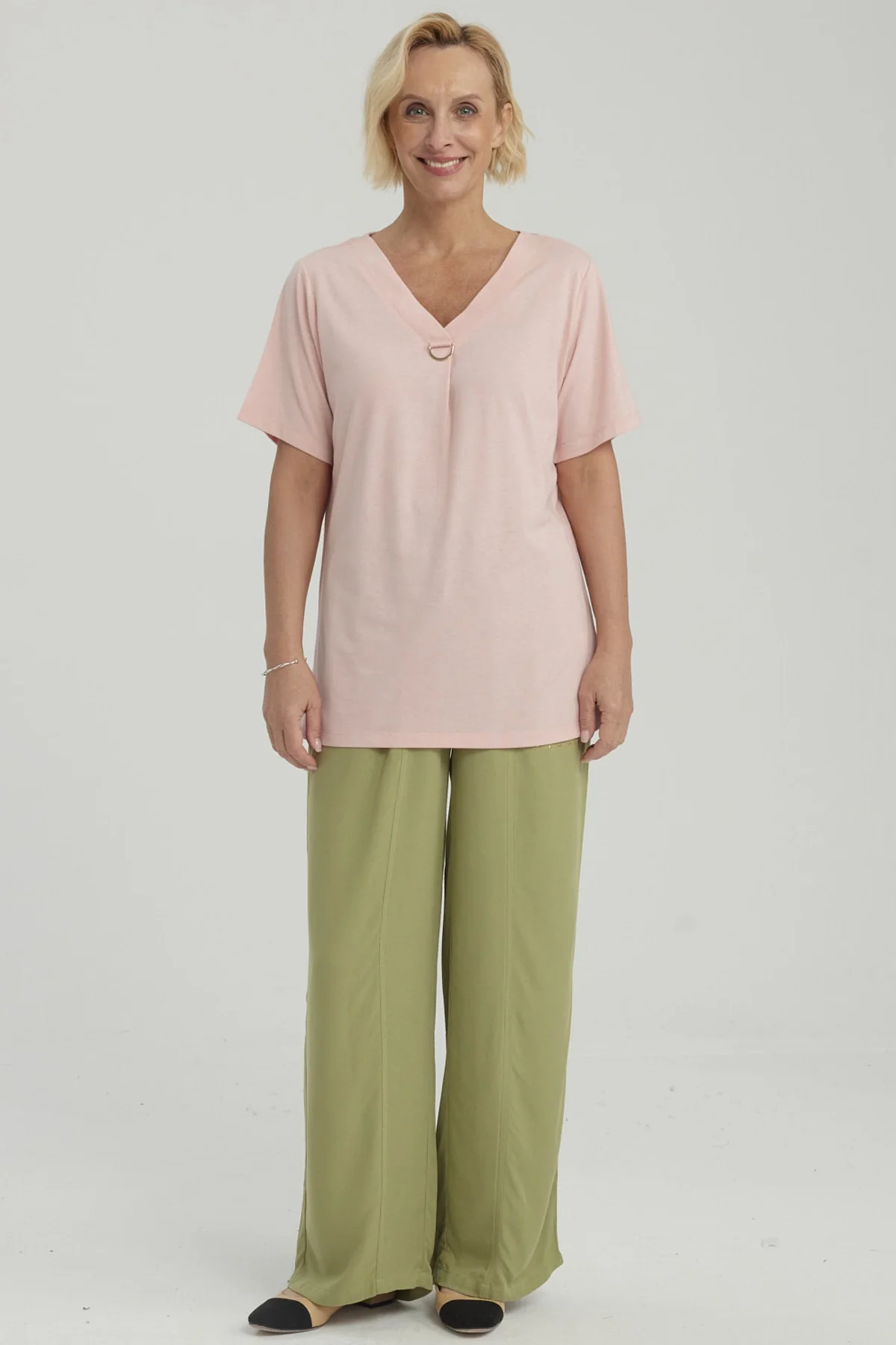 Polera Mujer Detalle Escote Palo Rosa - Image 4