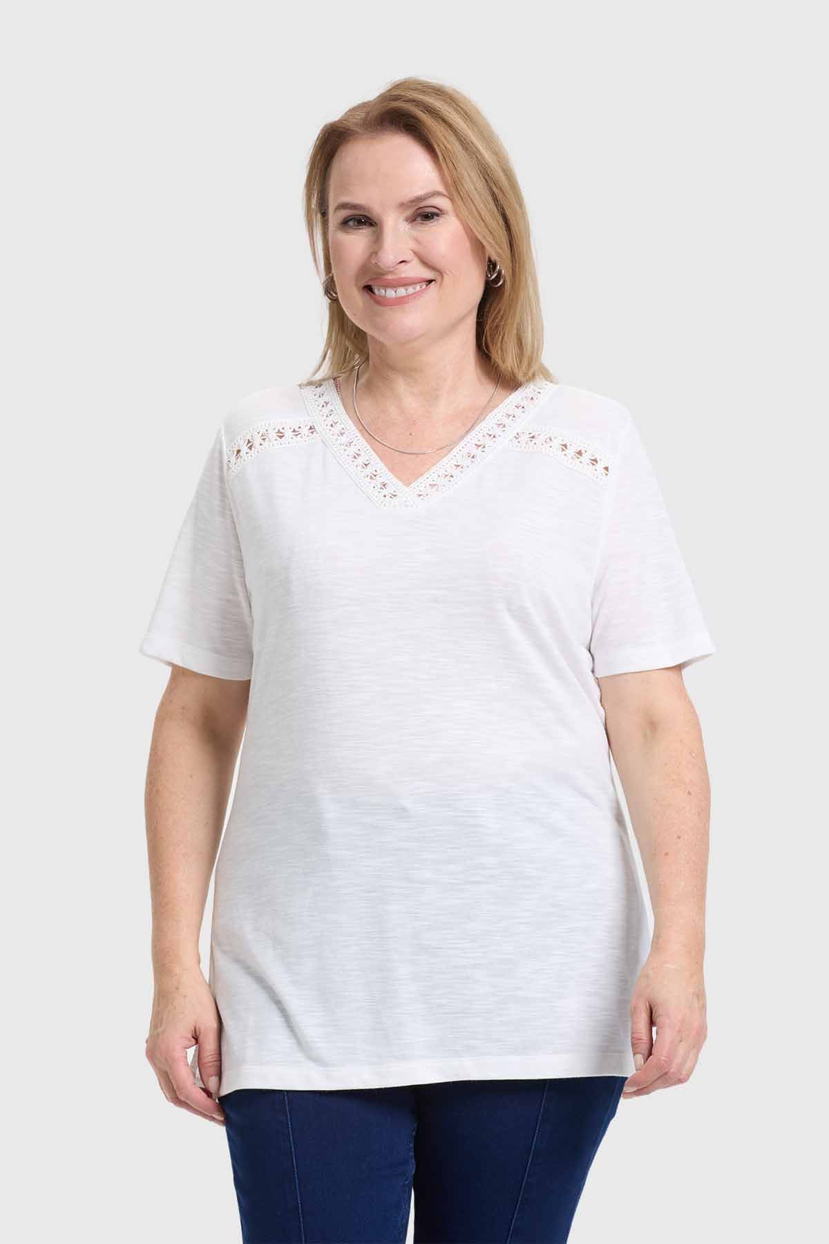 Polera Mujer Detalle Macramé Crudo - Image 2