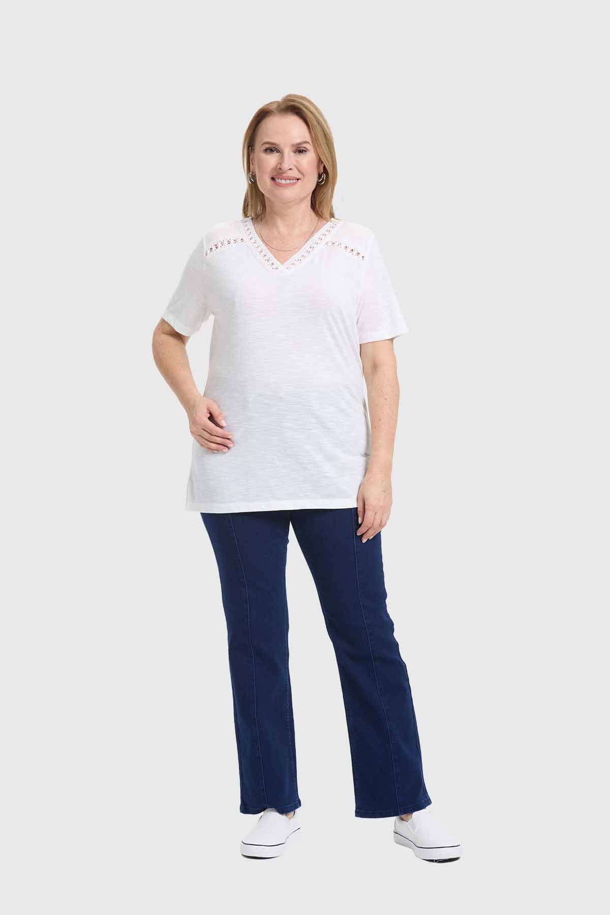Polera Mujer Detalle Macramé Crudo - Image 4