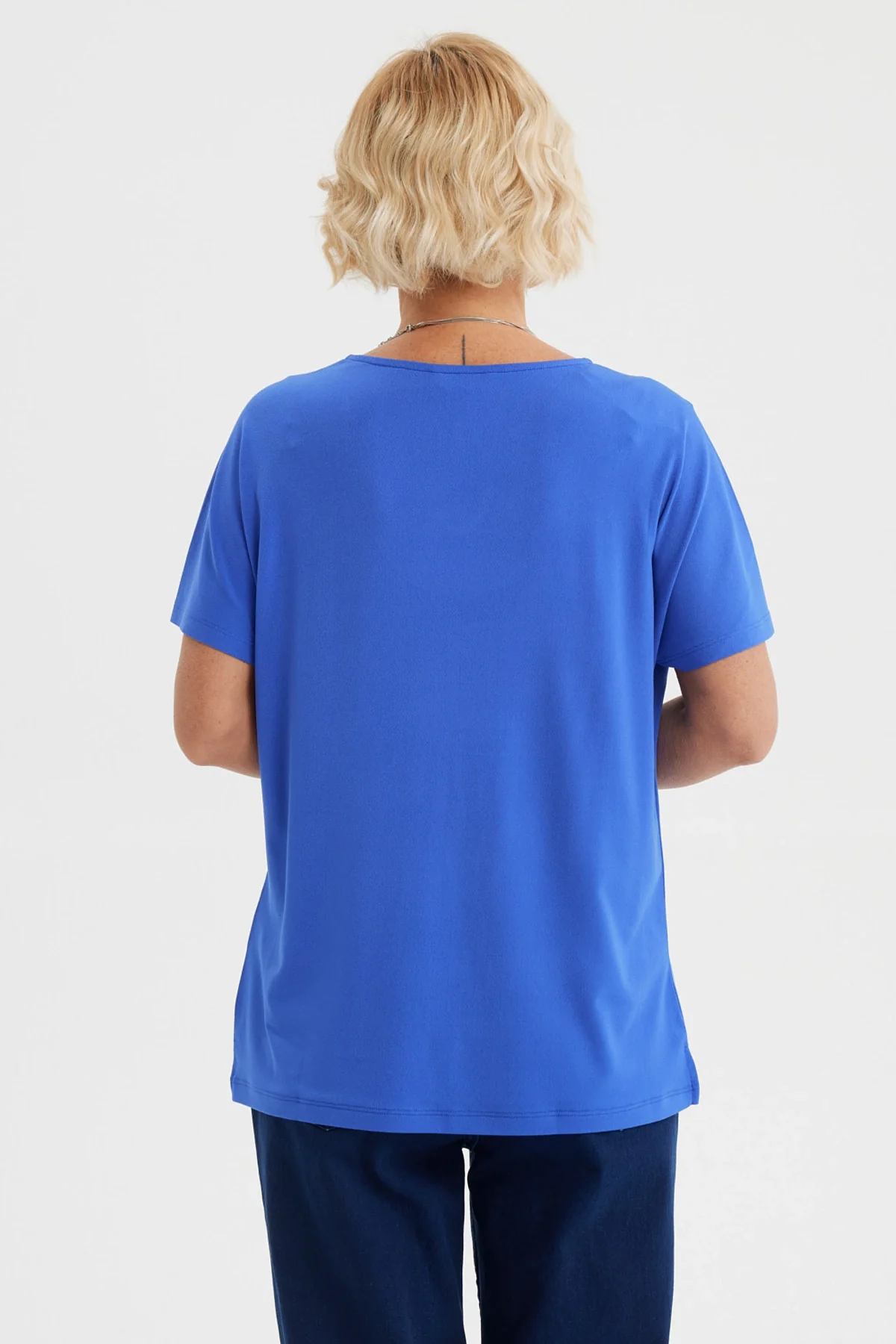 Polera Mujer Detalle Perlas Azulino - Image 3