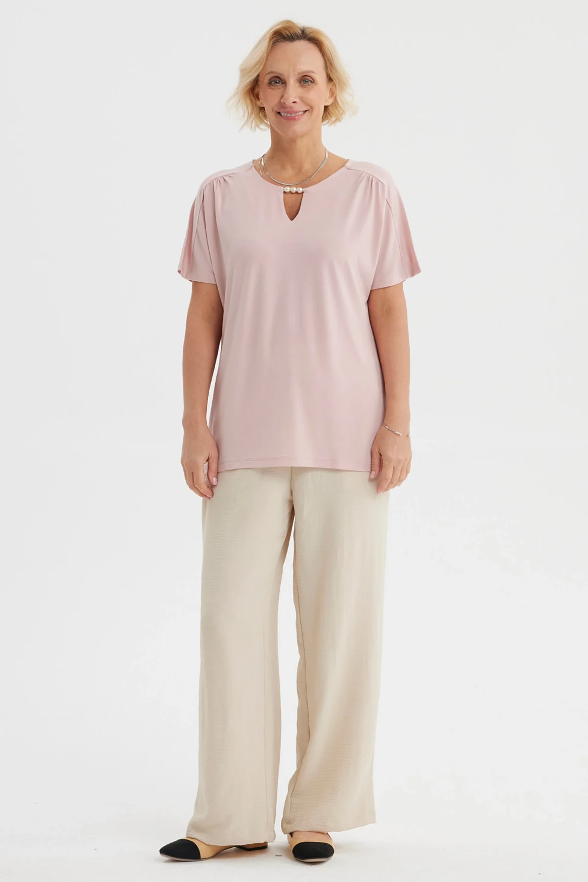 Polera Mujer Detalle Perlas Rosado - Image 4